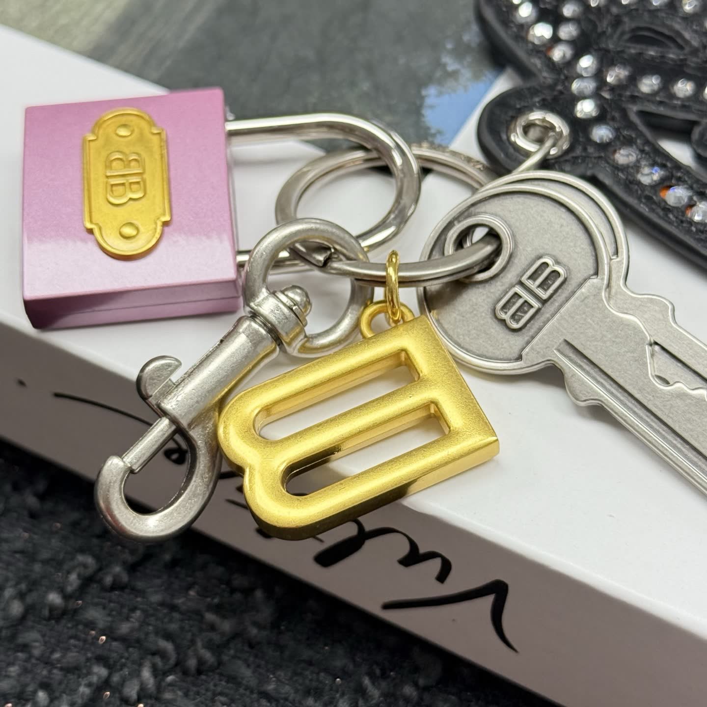 Balenciaga Logo Keychain