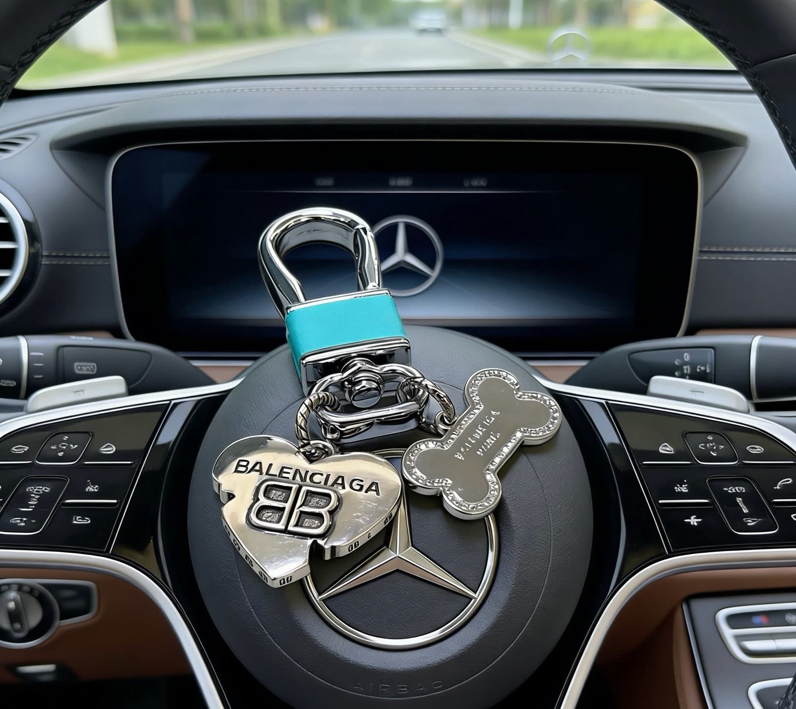 Balenciaga Lock Keychain