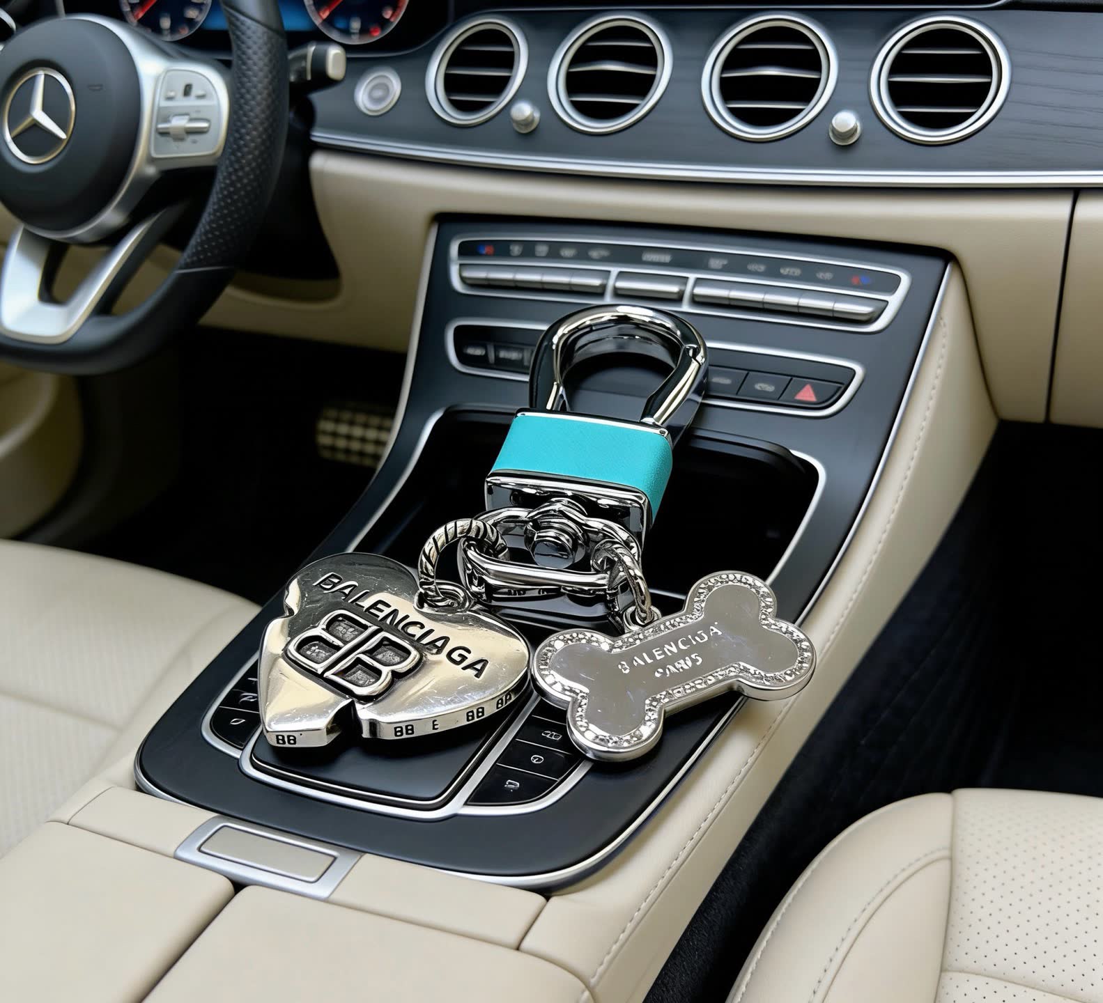 Balenciaga Lock Keychain