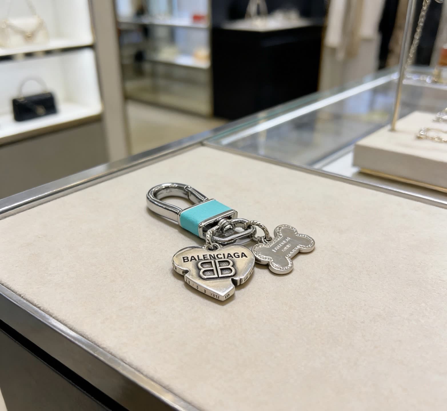 Balenciaga Lock Keychain