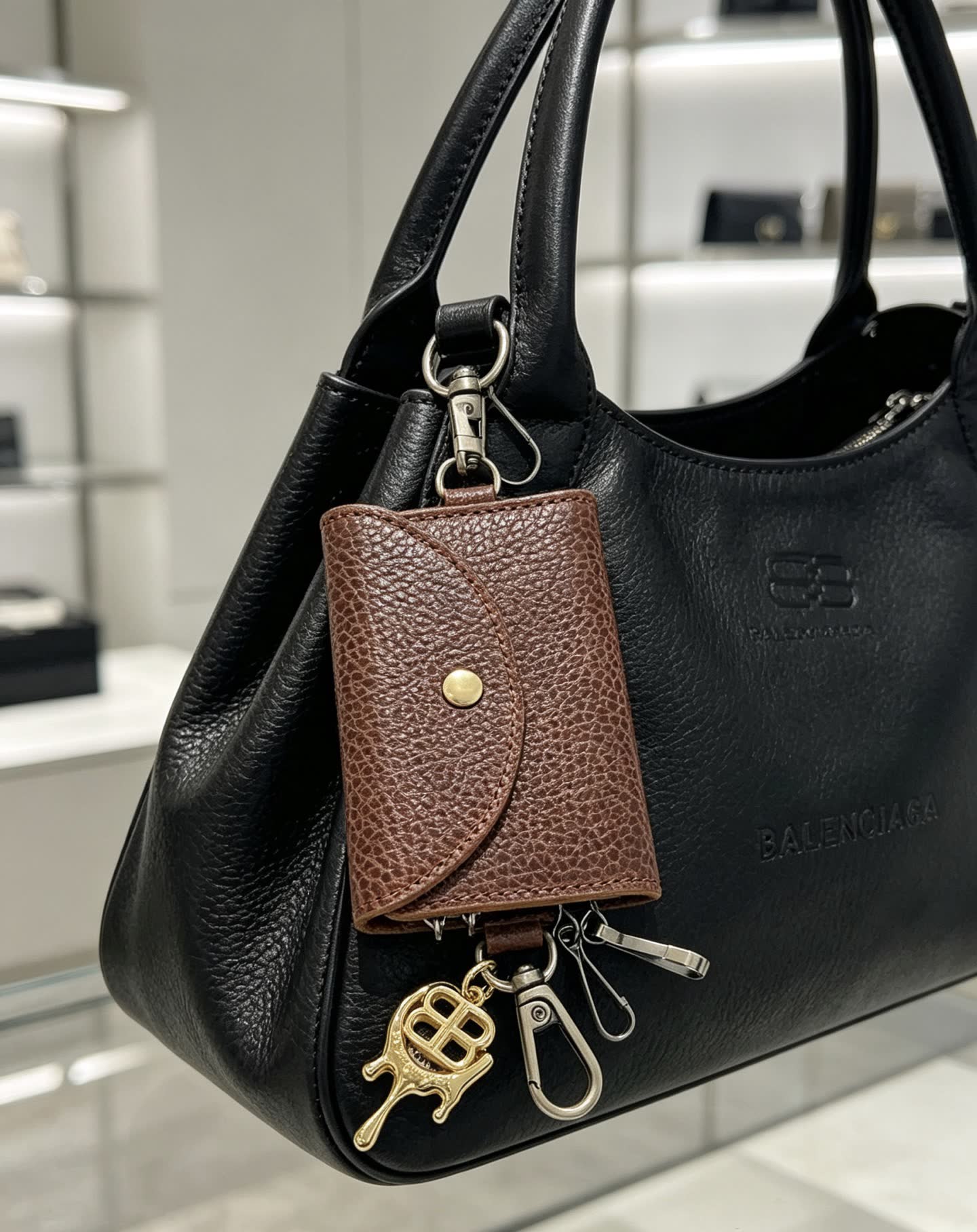 Balenciaga Leather Keychain