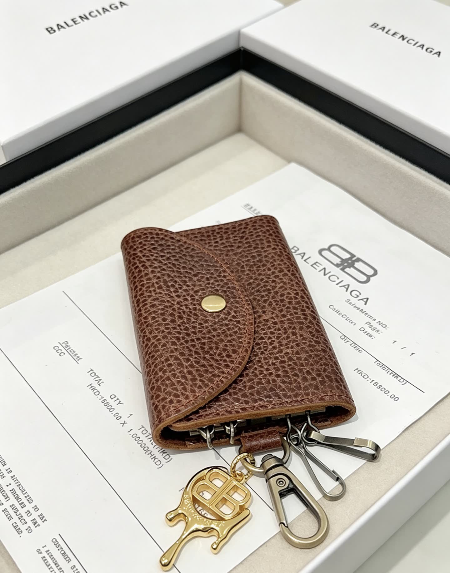 Balenciaga Leather Keychain