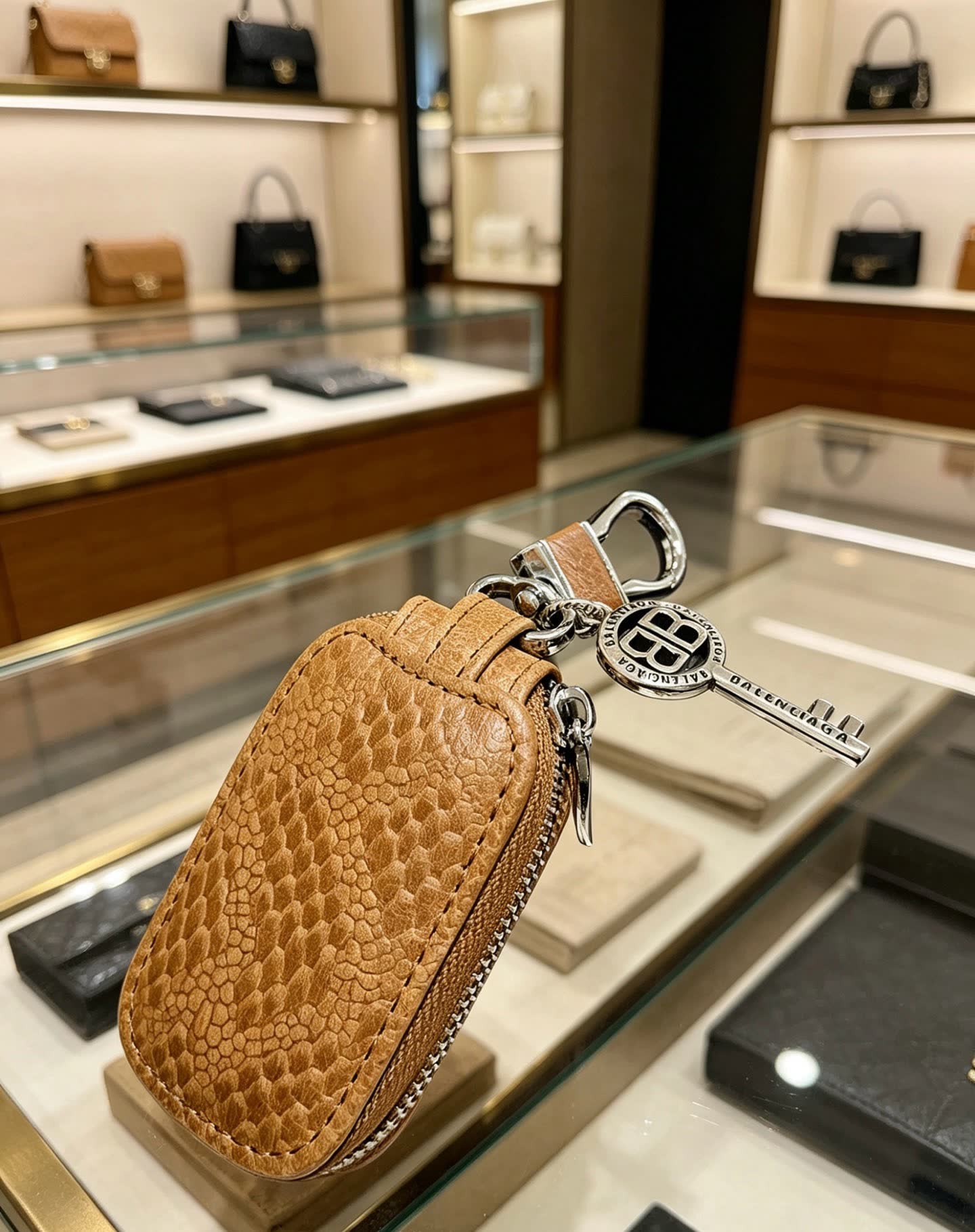 Balenciaga Keychain with Leather Case