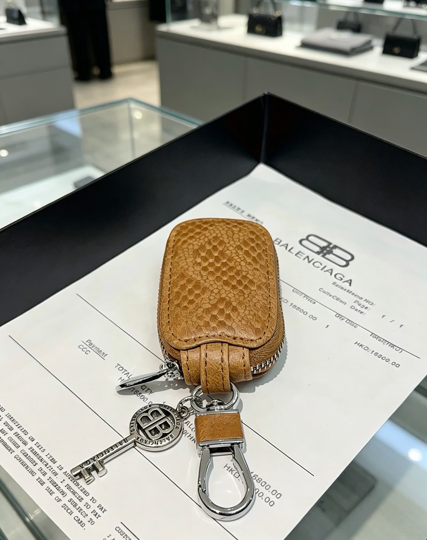 Balenciaga Keychain with Leather Case