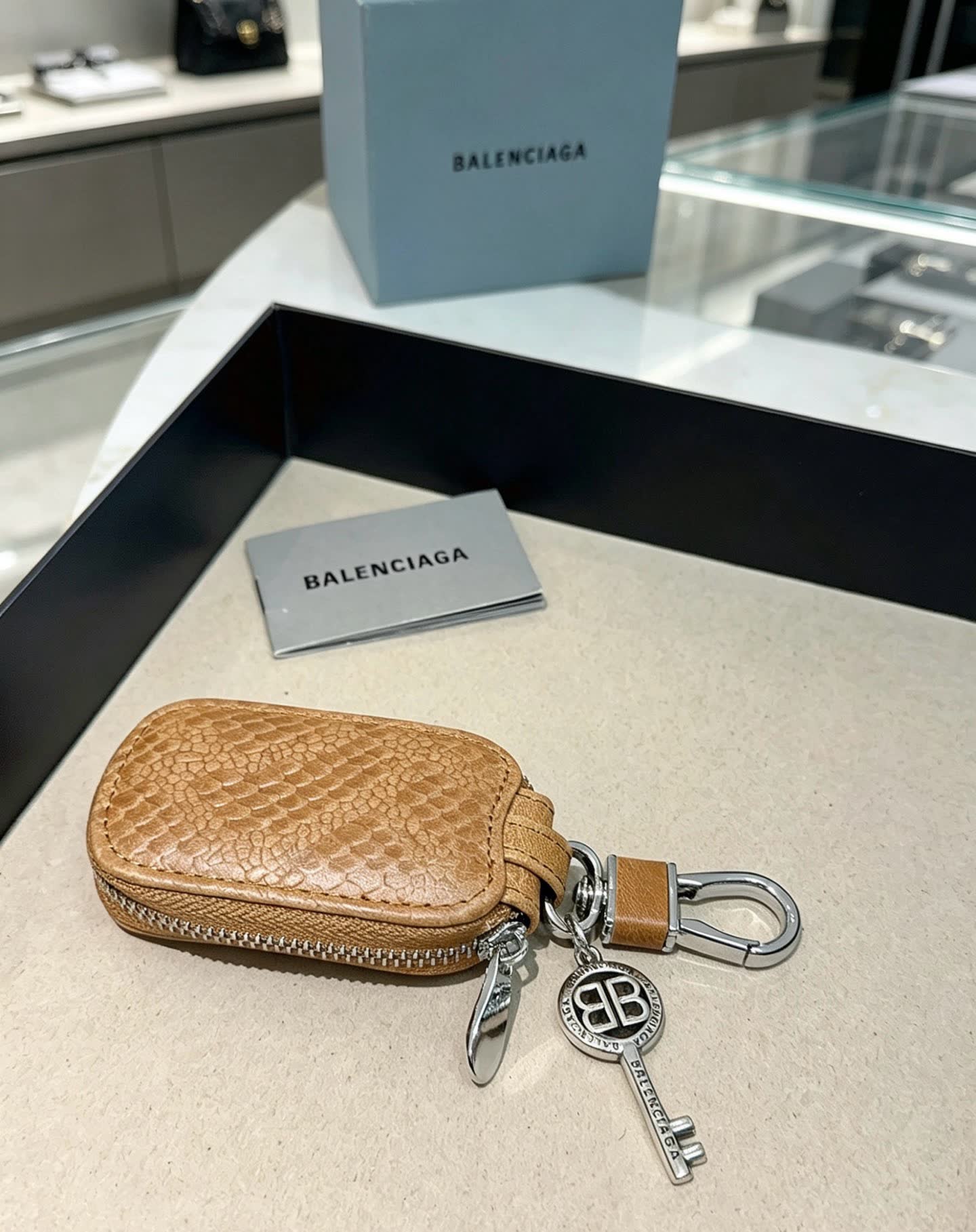 Balenciaga Keychain with Leather Case