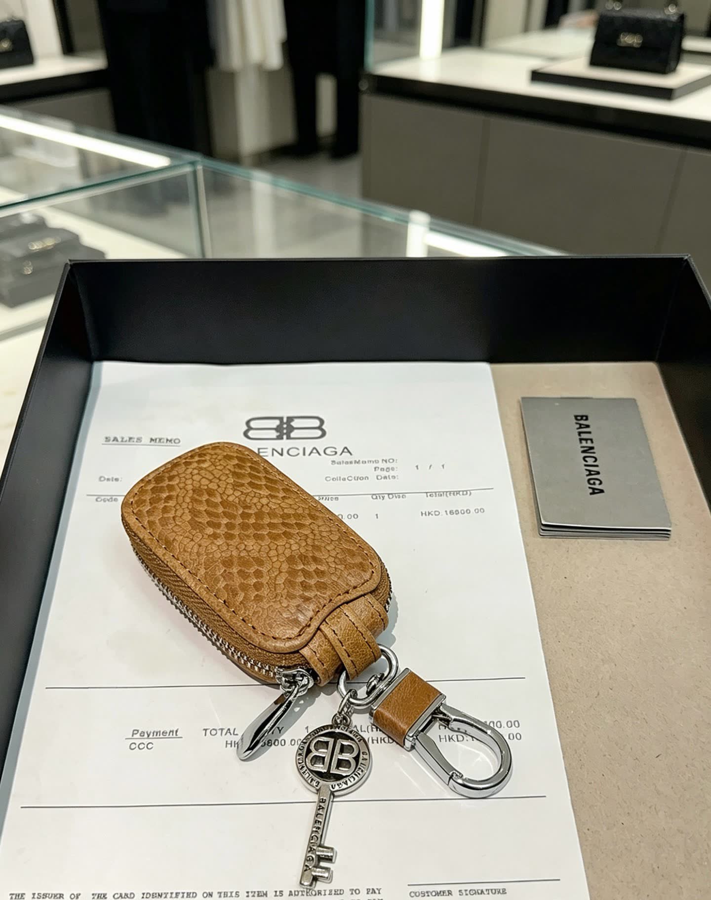Balenciaga Keychain with Leather Case