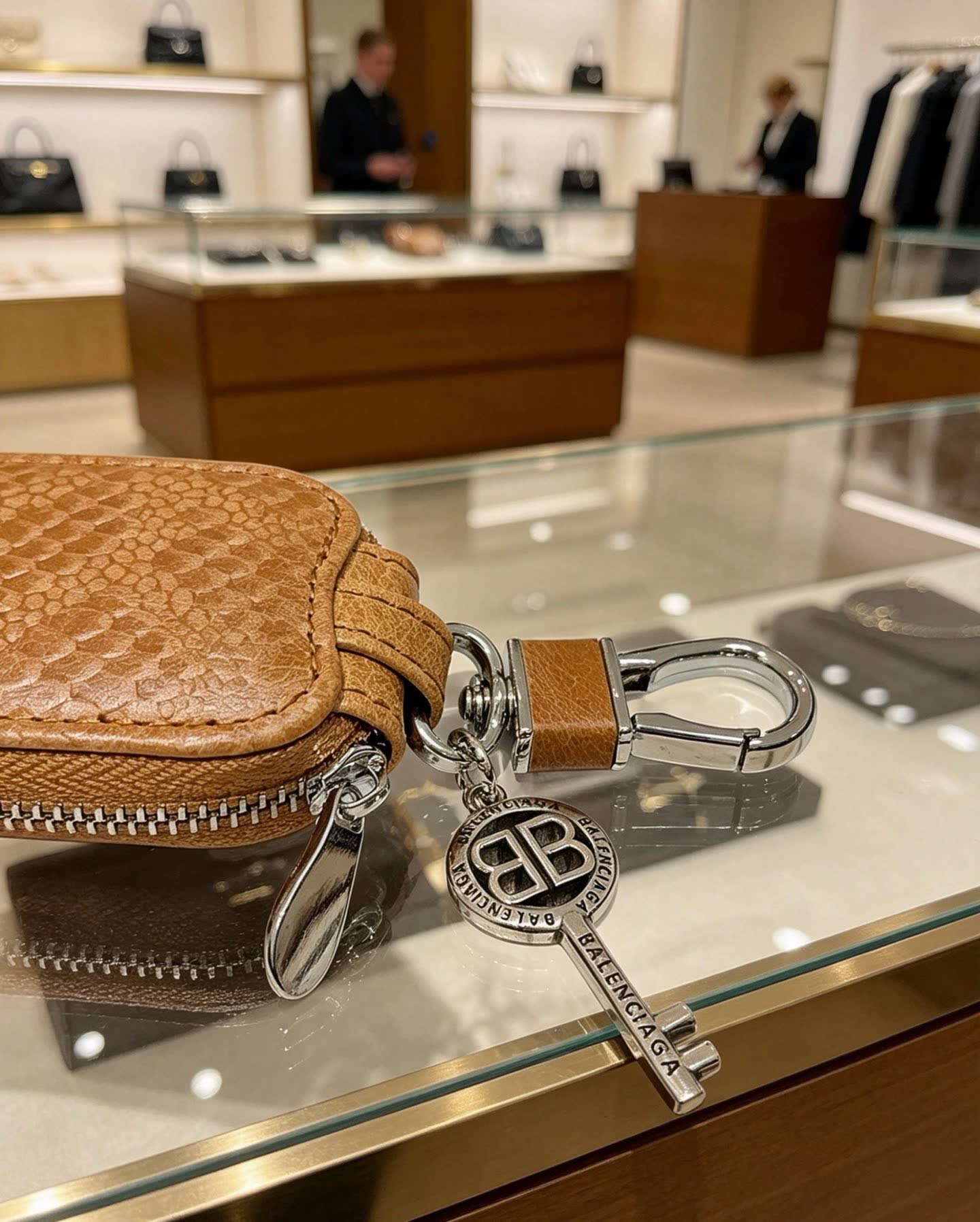 Balenciaga Keychain with Leather Case