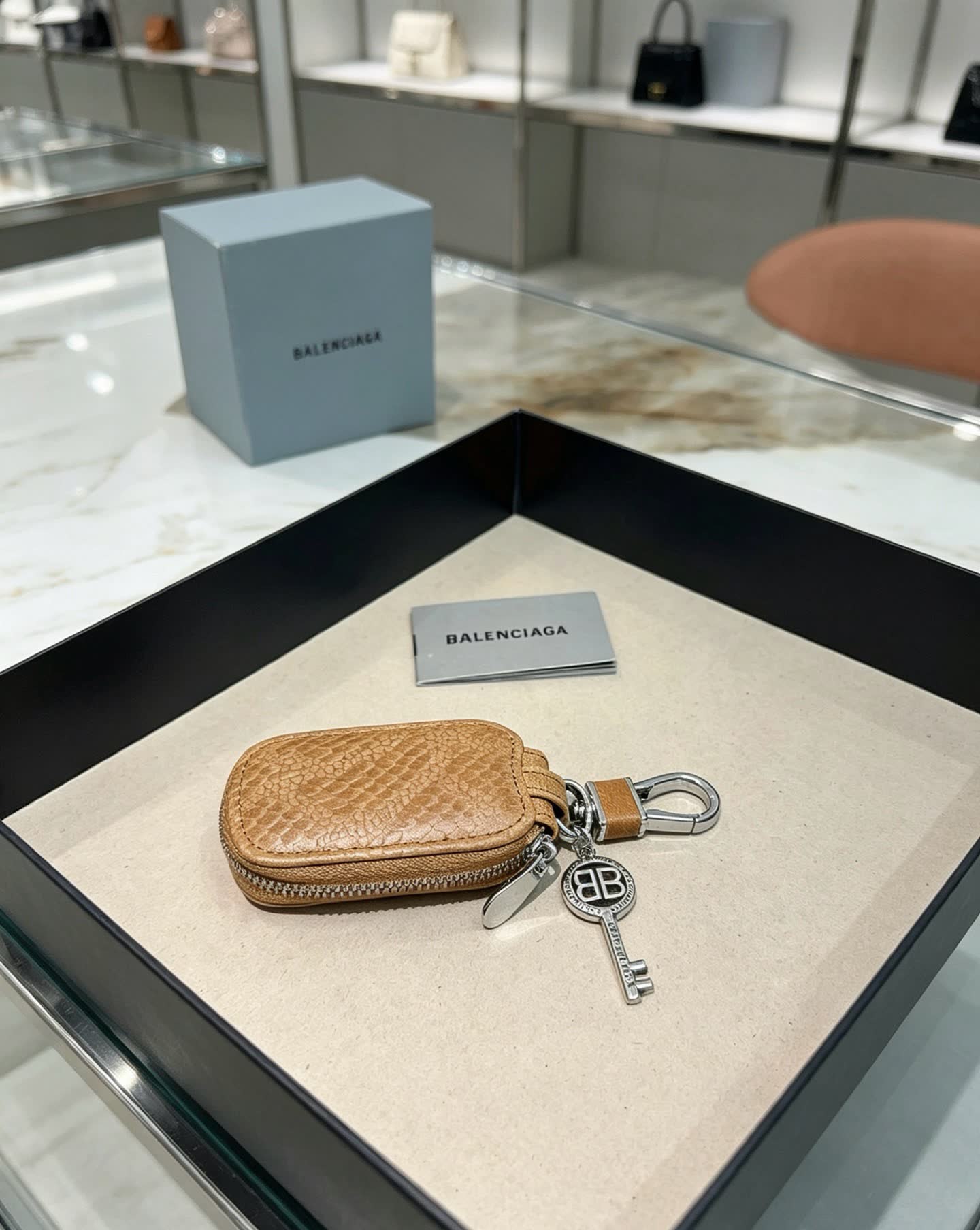Balenciaga Keychain with Leather Case