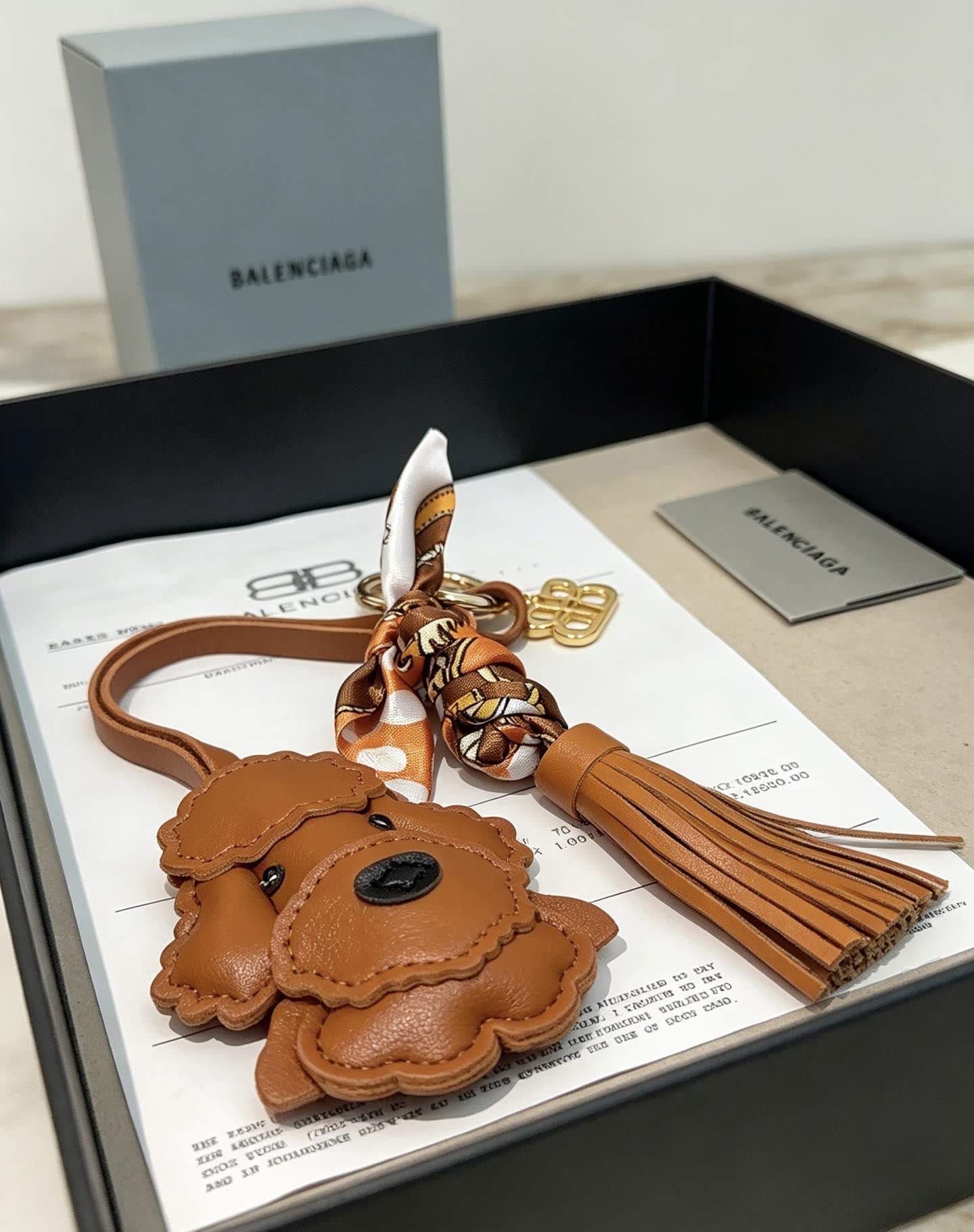 Balenciaga Leather Dog Keychain