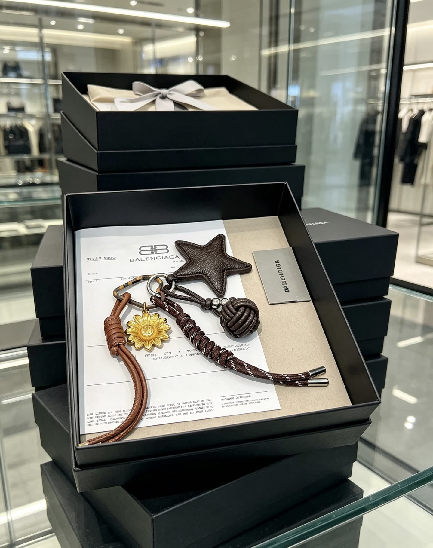 Balenciaga Leather Keychain Set