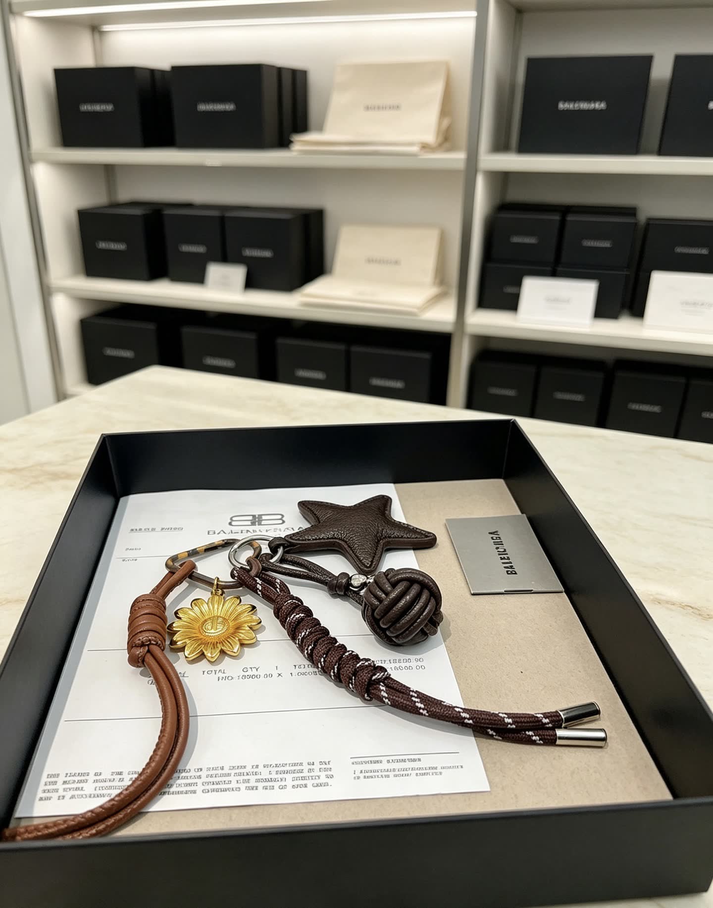 Balenciaga Leather Keychain Set