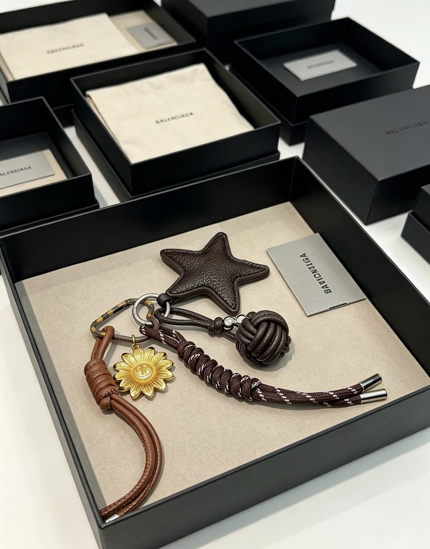 Balenciaga Leather Keychain Set