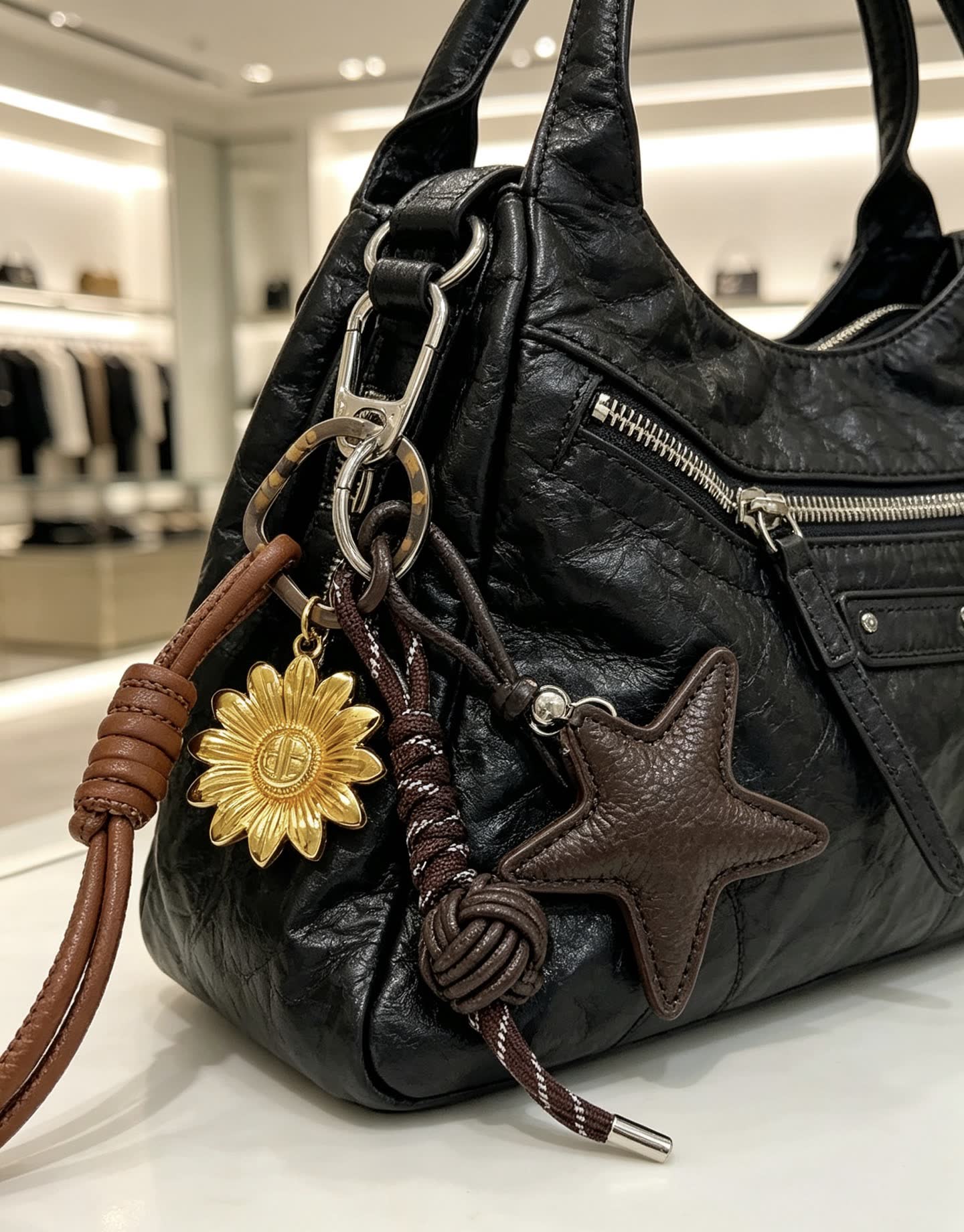 Balenciaga Leather Keychain Set
