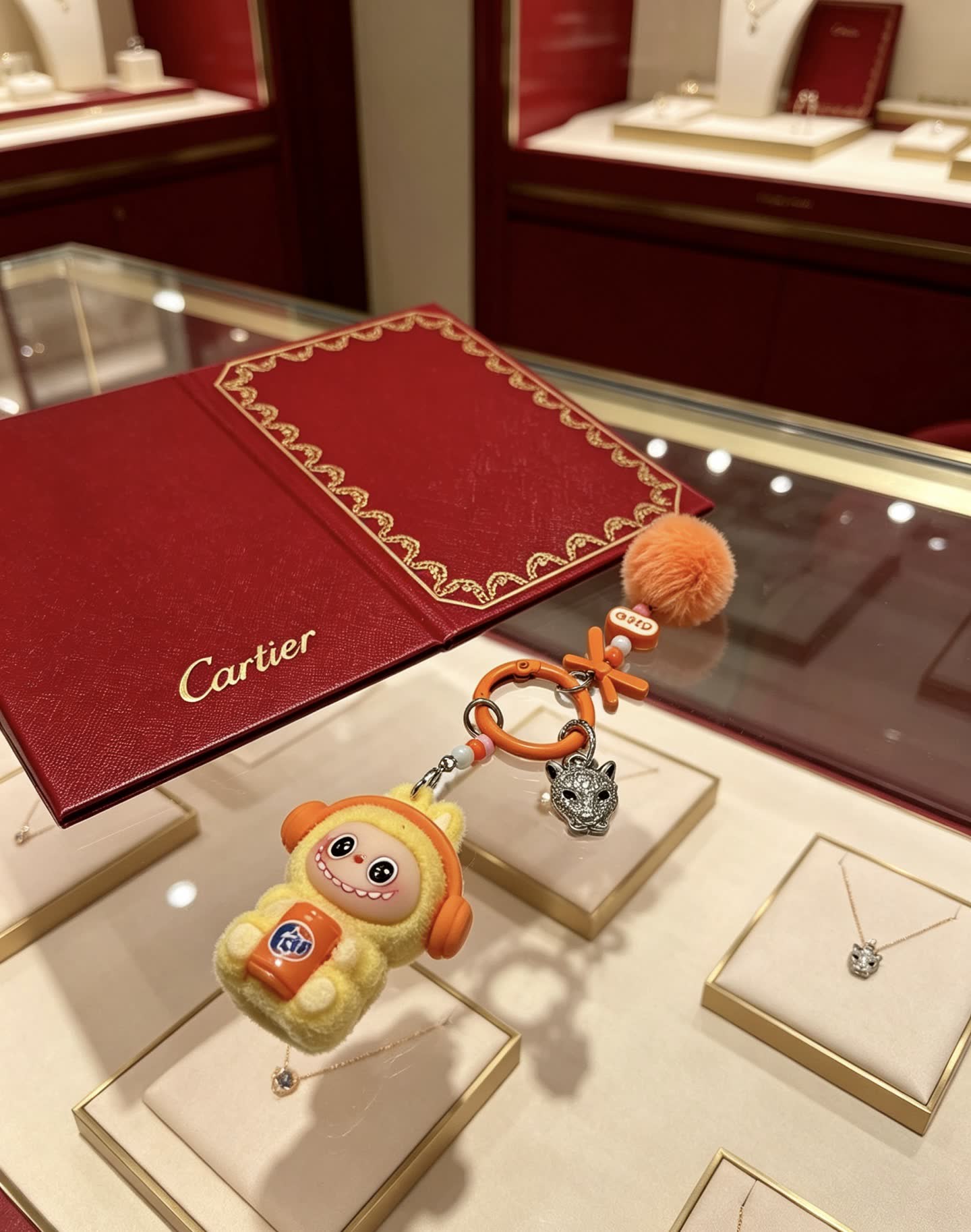 Cartier Keychain with Panther Charm and Kikiemon Figure