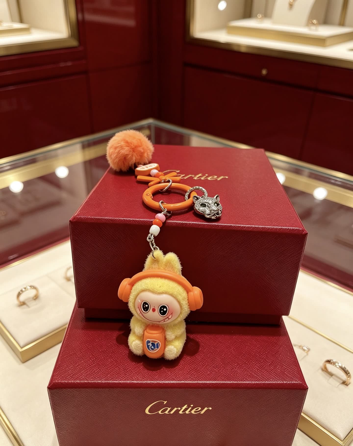 Cartier Keychain with Panther Charm and Kikiemon Figure