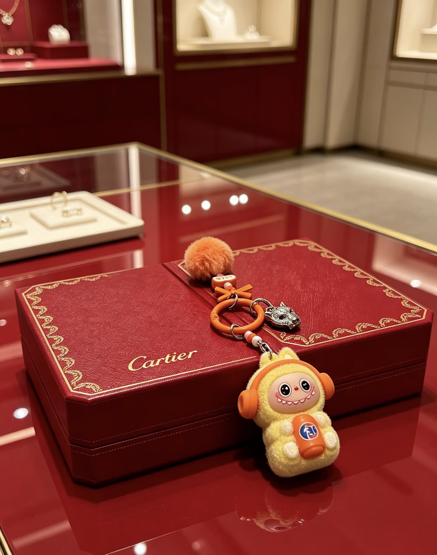Cartier Keychain with Panther Charm and Kikiemon Figure