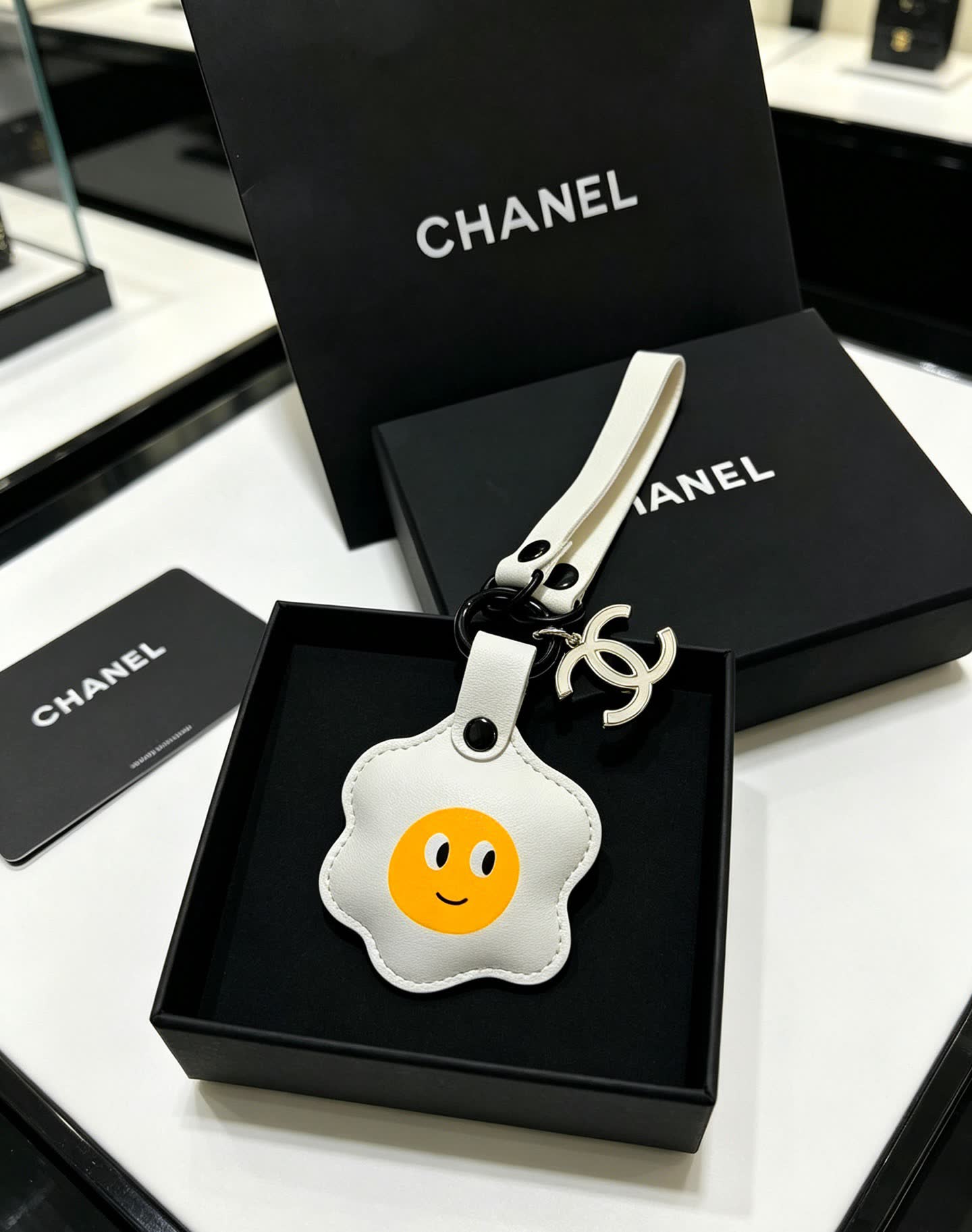 Chanel Egg Shaped Keychain