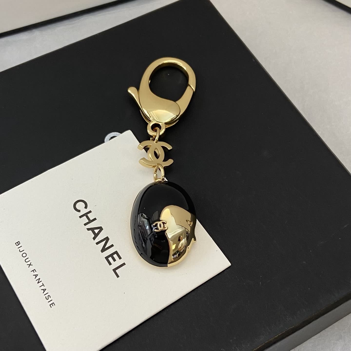 Chanel Black and Gold Keychain Chanel Black and Gold Keychain