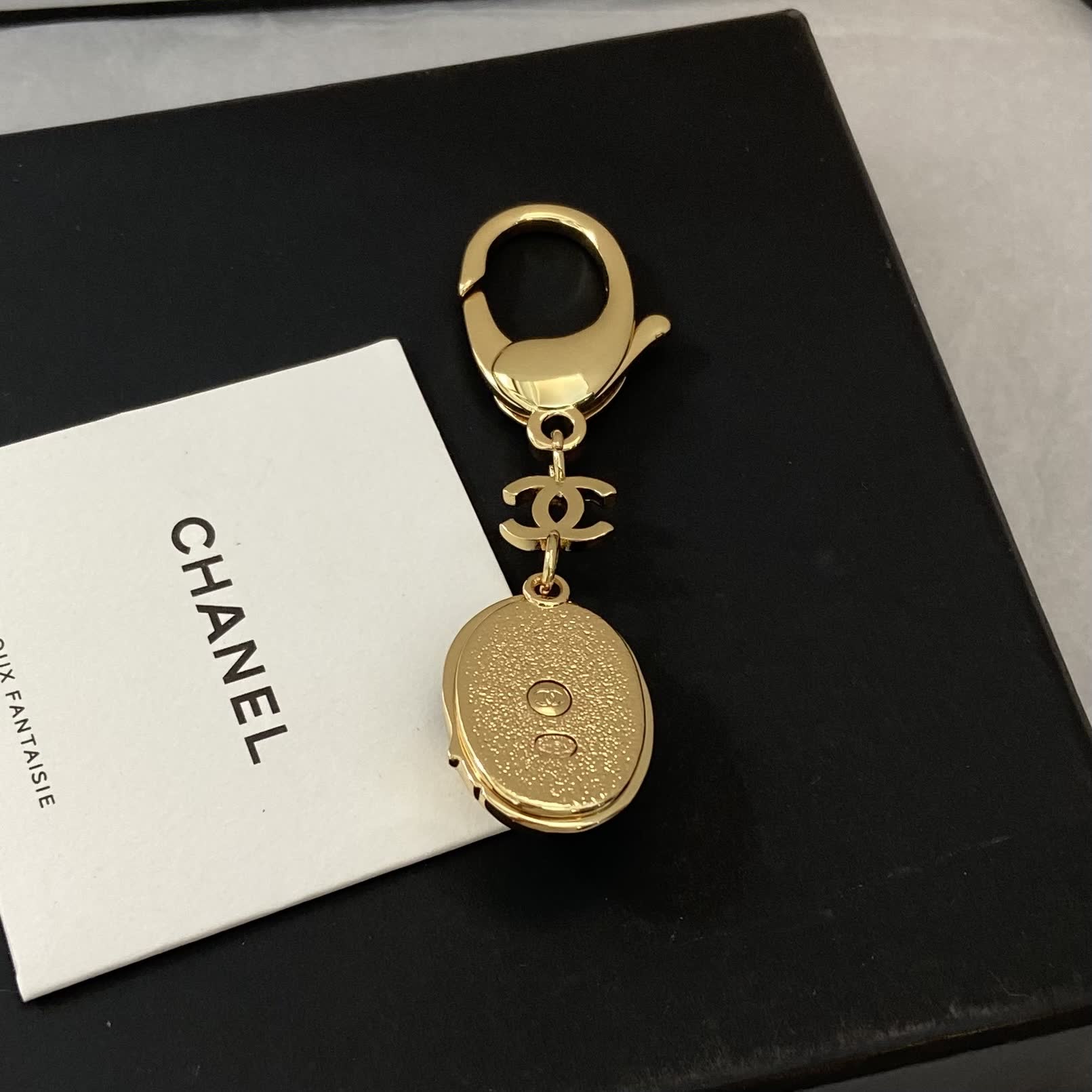 Chanel Black and Gold Keychain