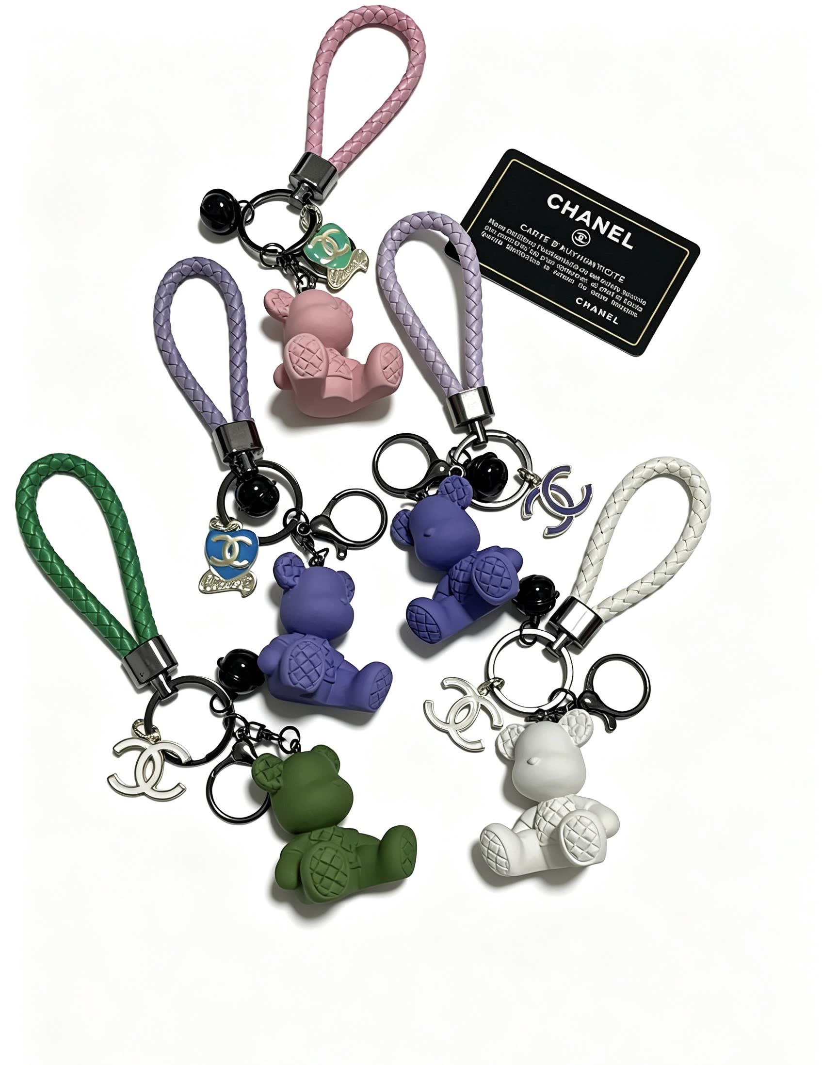 Chanel Pink Teddy Bear Keychain
