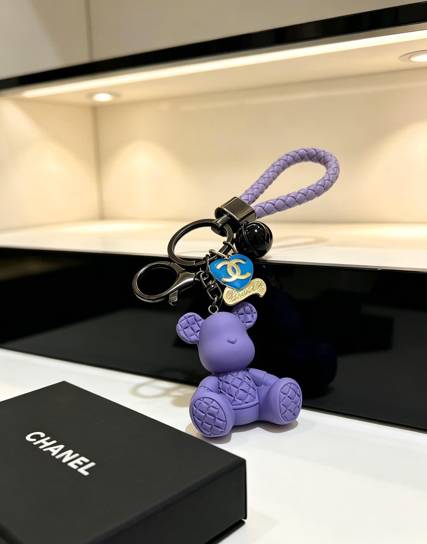 Chanel Purple Bear Keychain