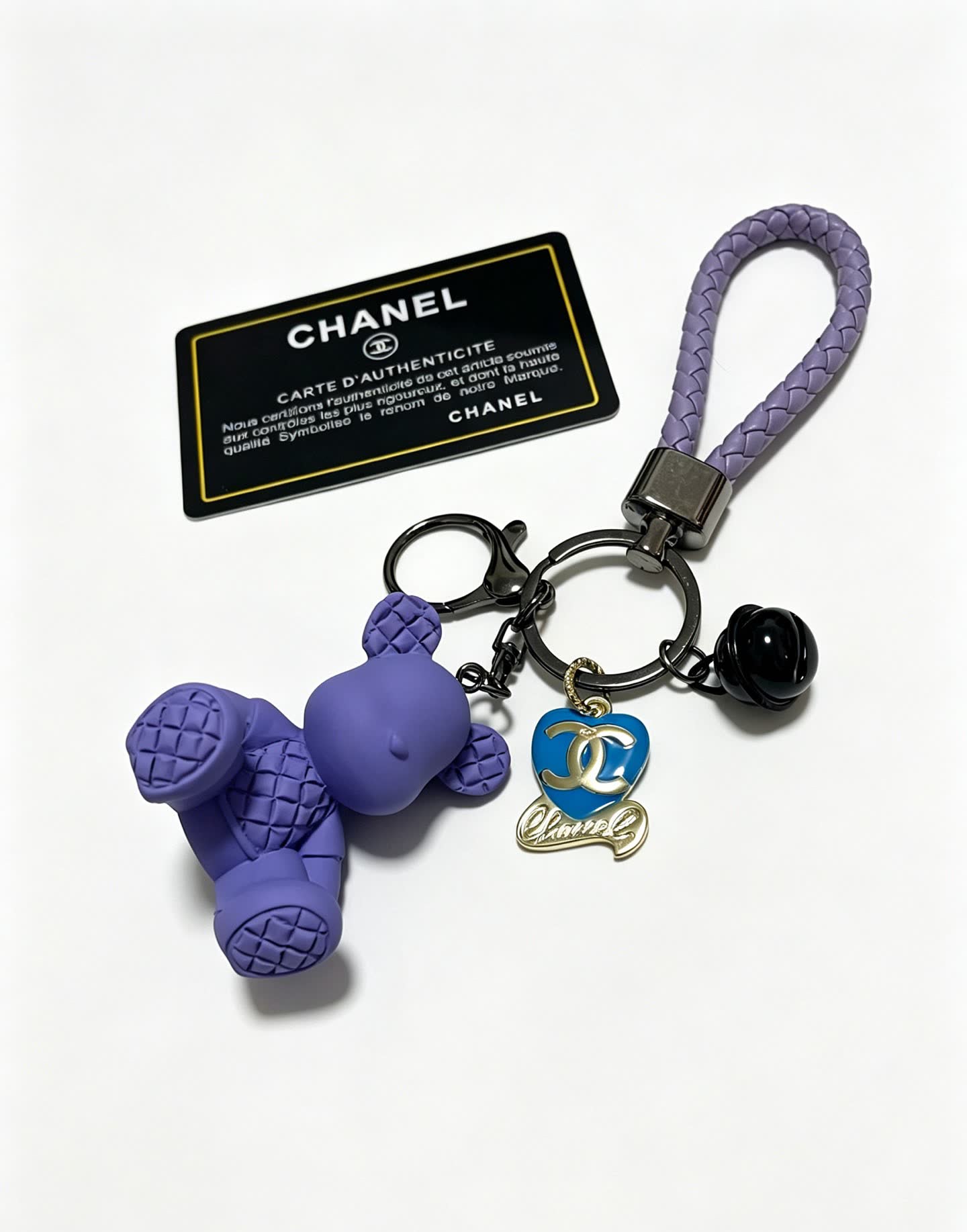 Chanel Purple Bear Keychain