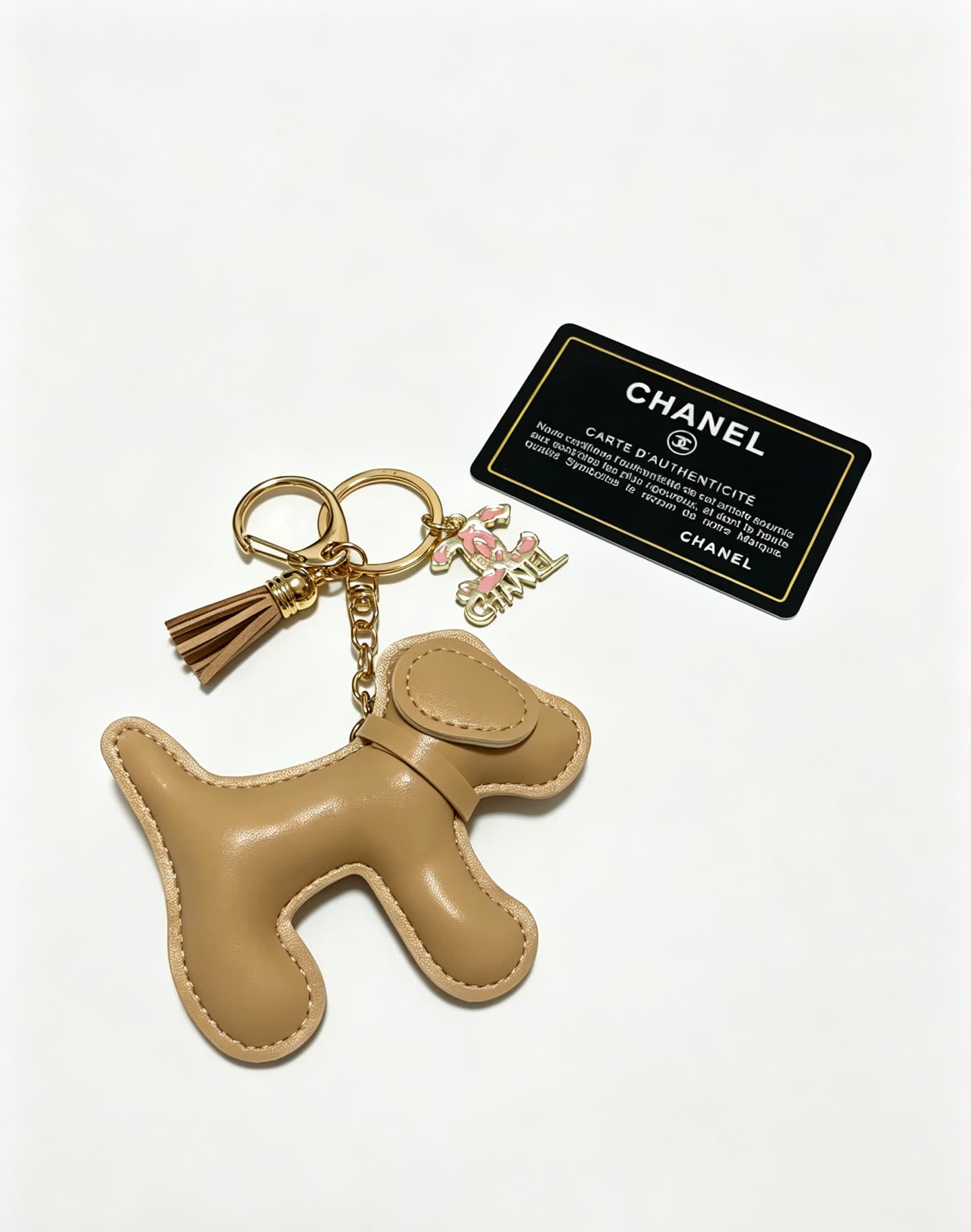 Chanel Leather Dog Keychain