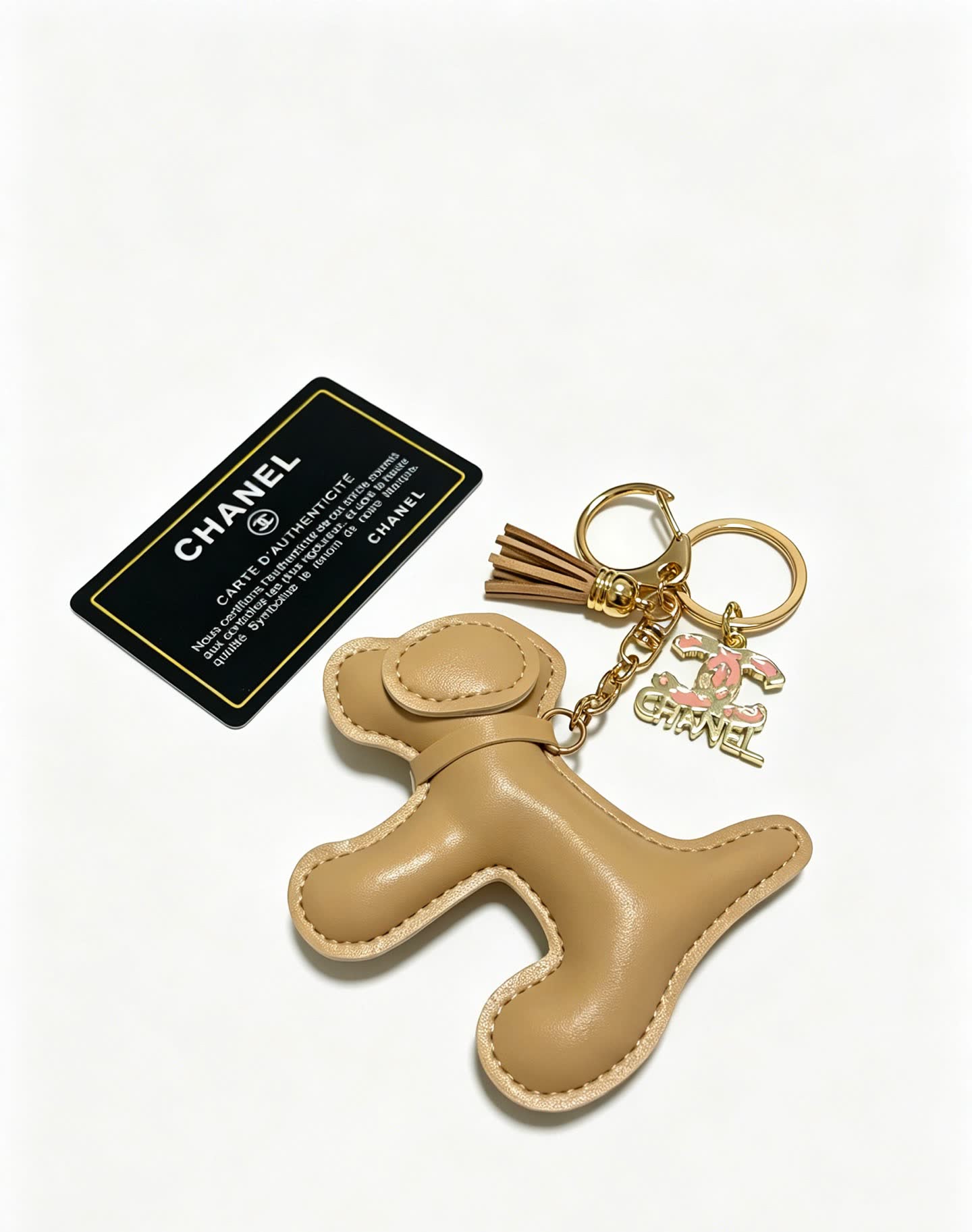 Chanel Leather Dog Keychain
