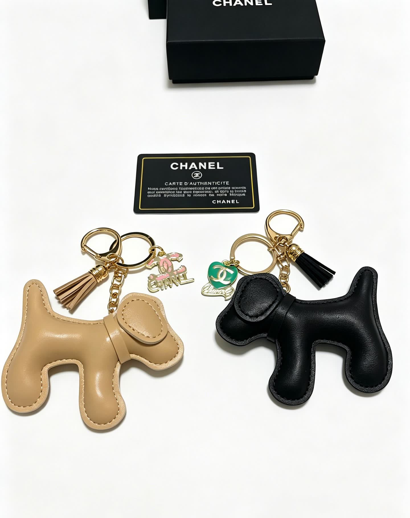 Chanel Leather Dog Keychain