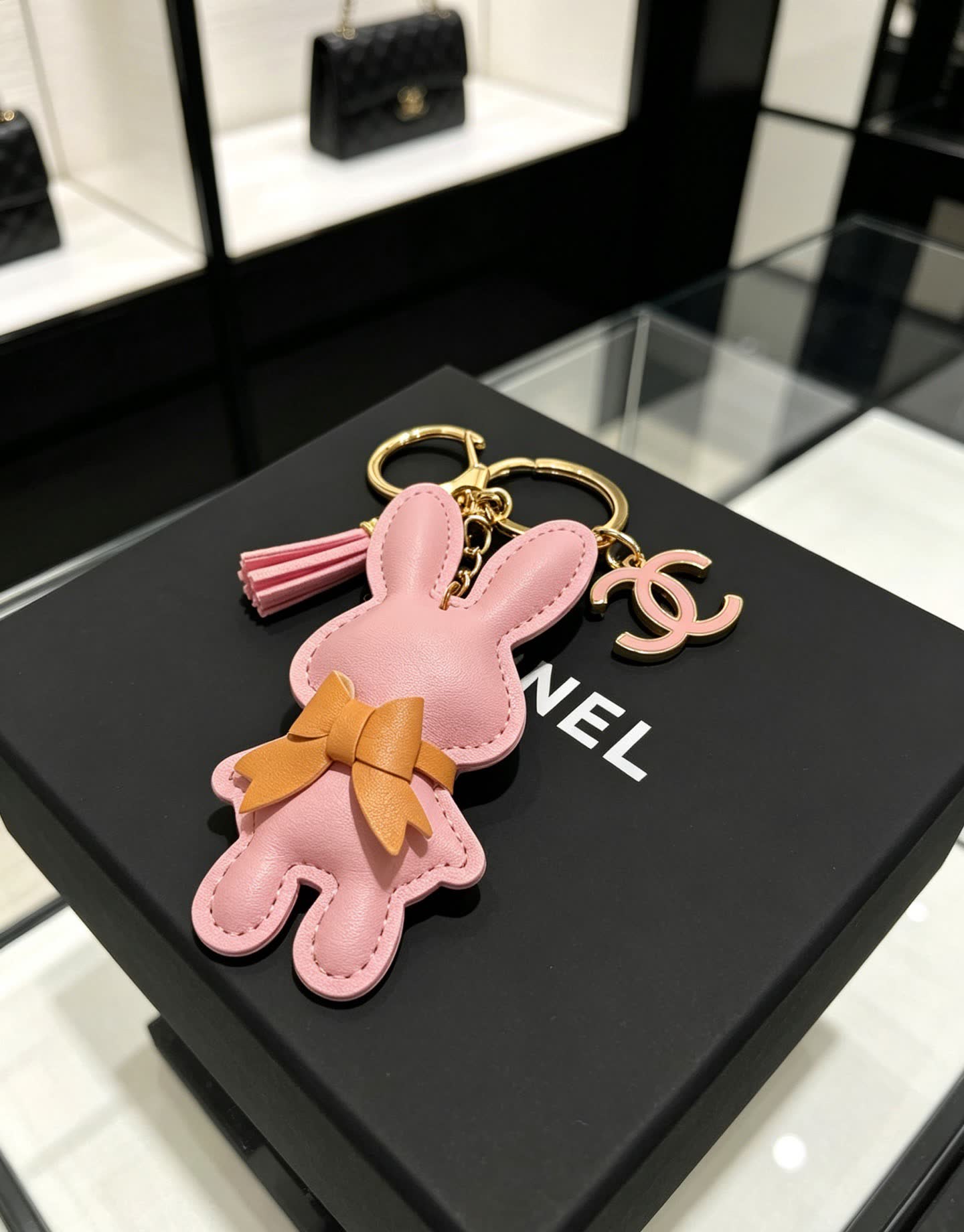 Chanel Pink Rabbit Keychain