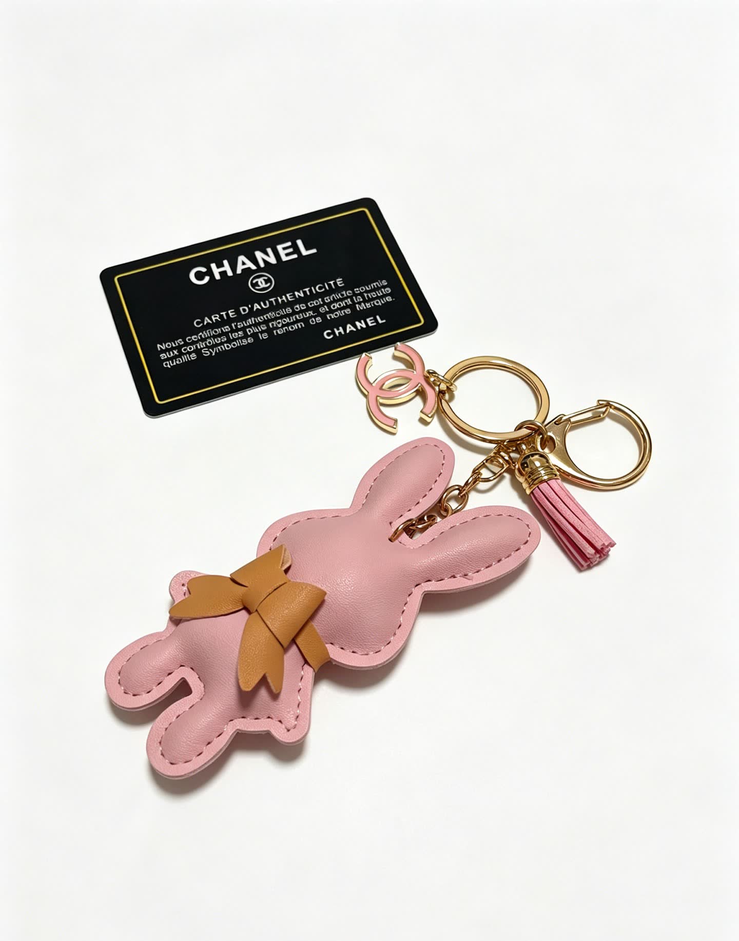 Chanel Pink Rabbit Keychain