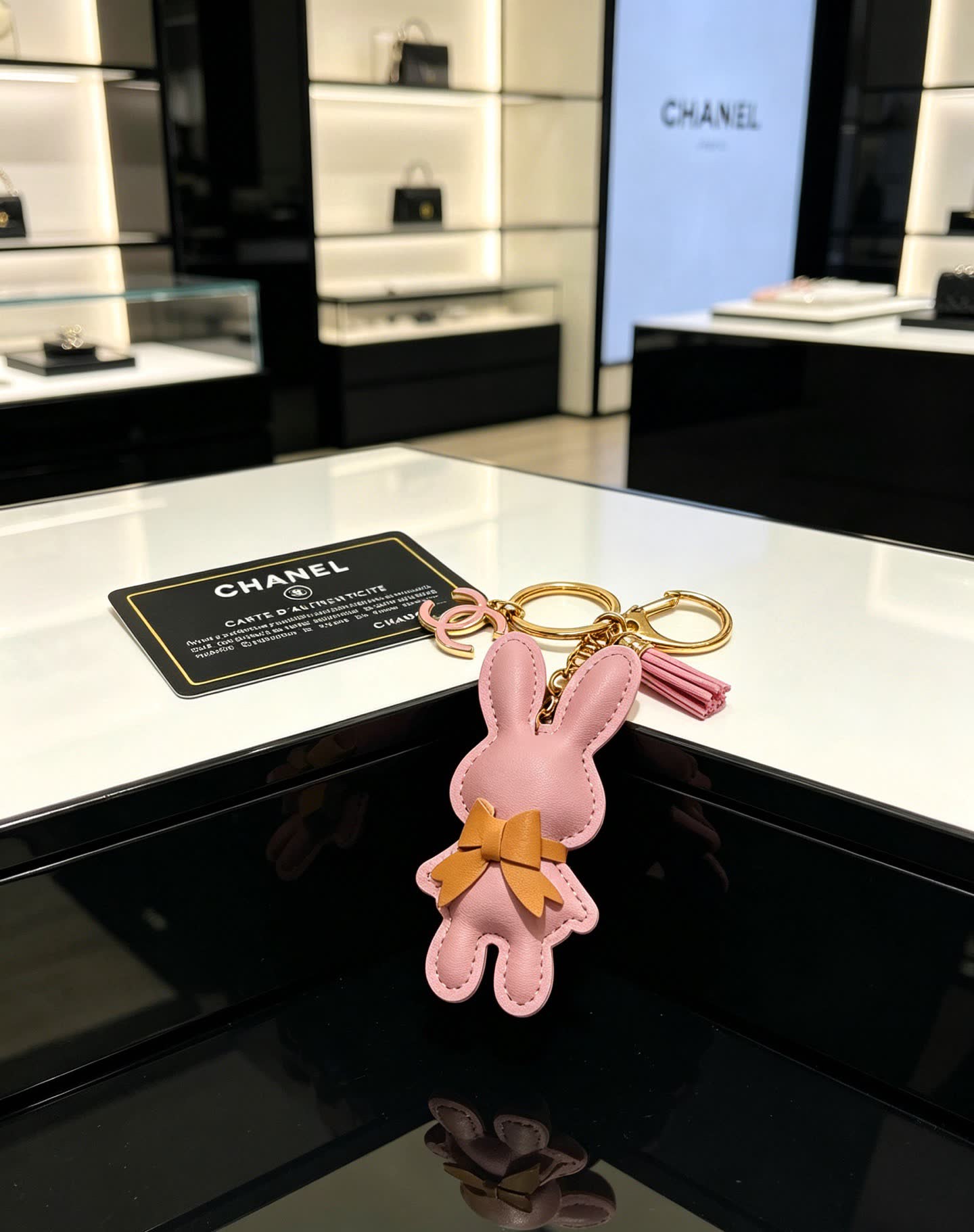 Chanel Pink Rabbit Keychain