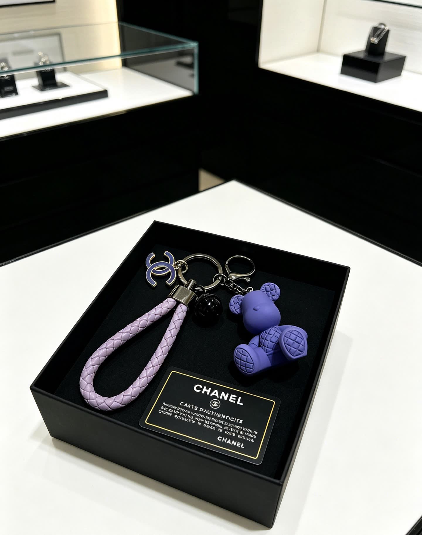 Chanel Purple Bear Keychain