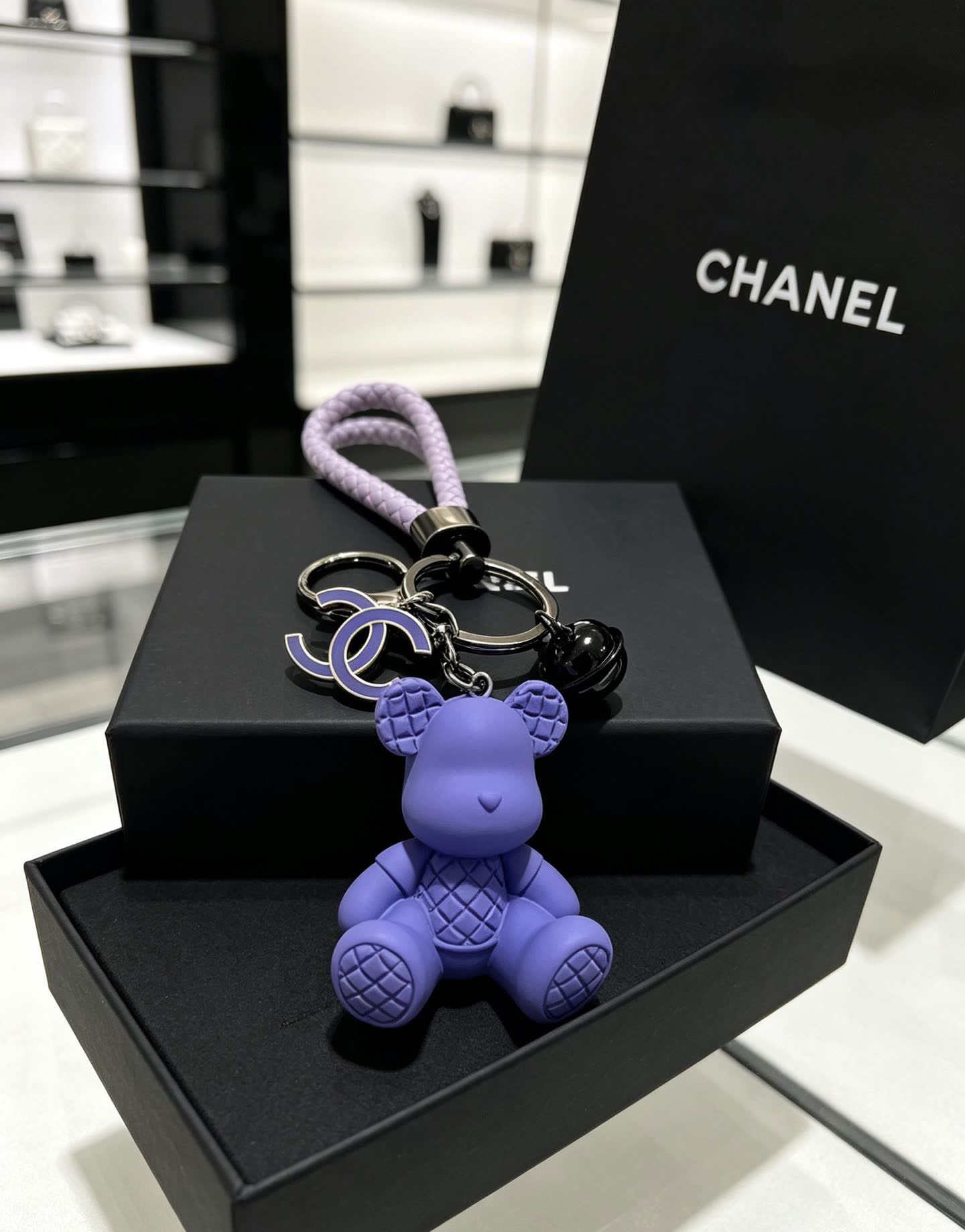 Chanel Purple Bear Keychain