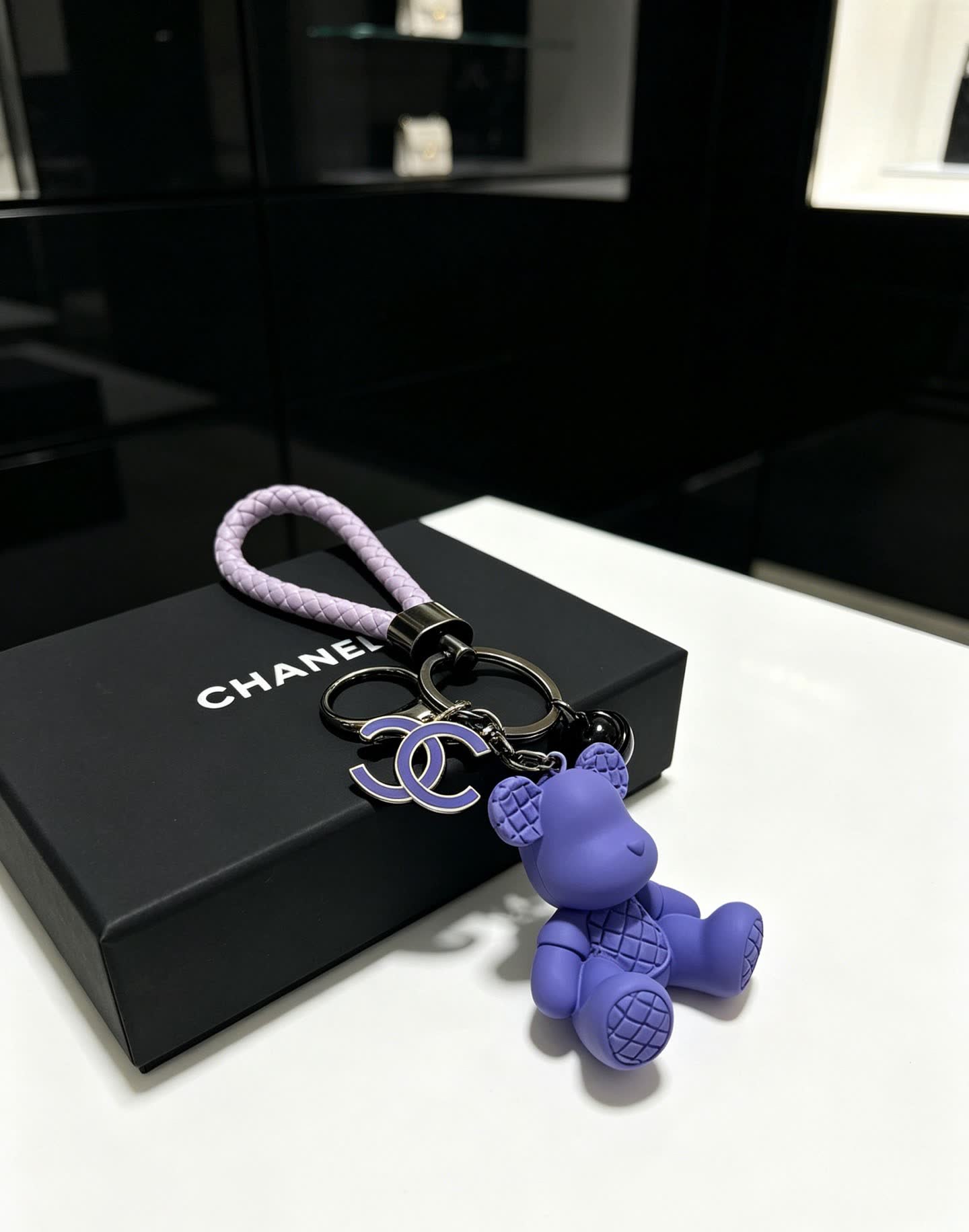 Chanel Purple Bear Keychain