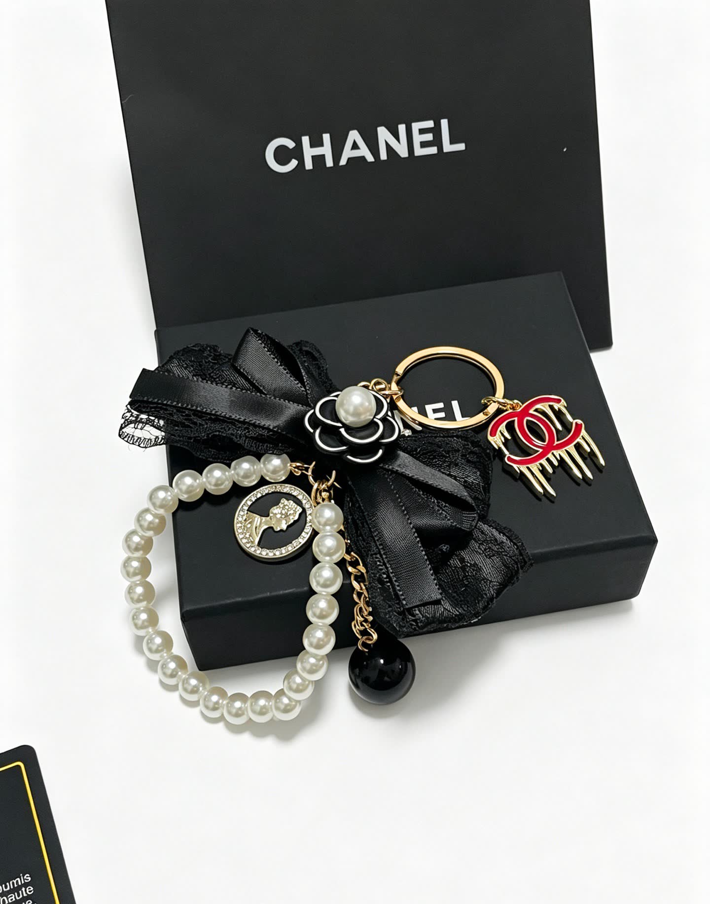 Chanel Pearl and Lace Keychain