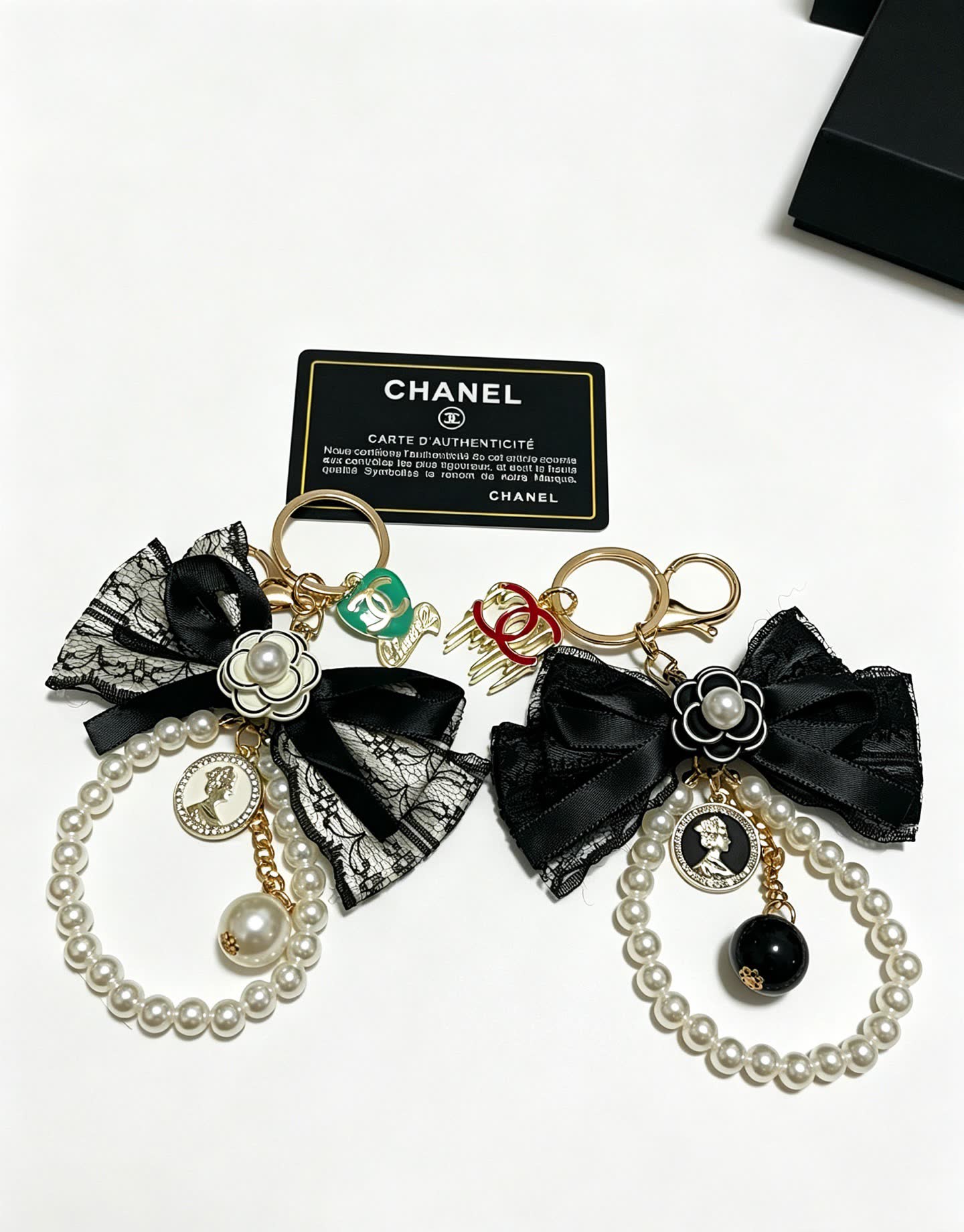 Chanel Pearl and Lace Keychain