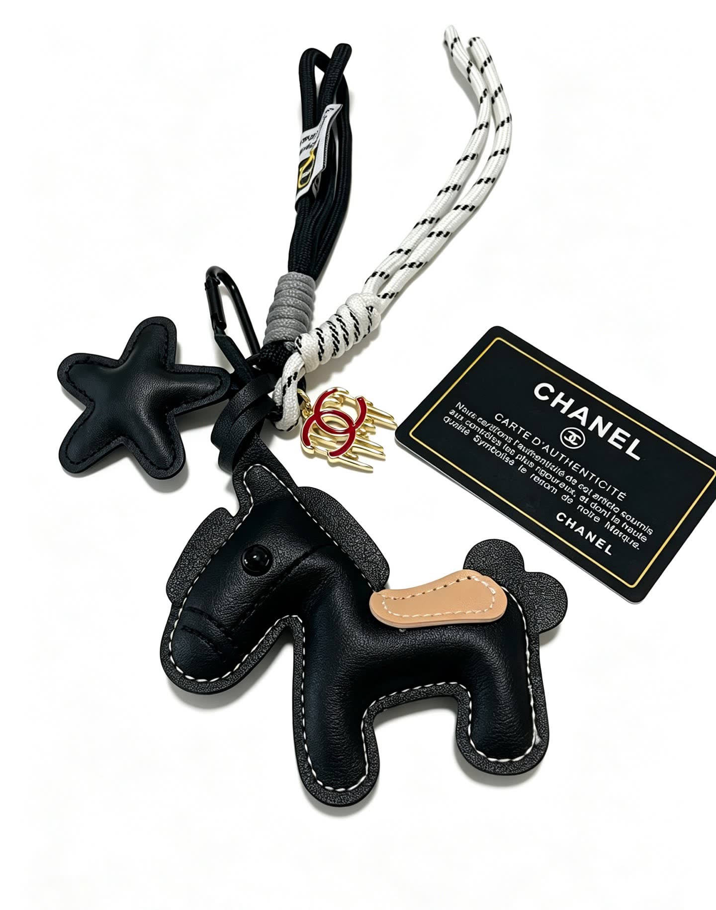 Chanel Leather Keychain with Horse Charm