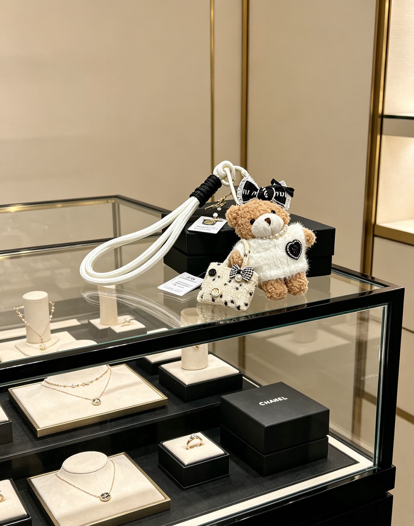 Chanel Bear Charm with Heart and Logo