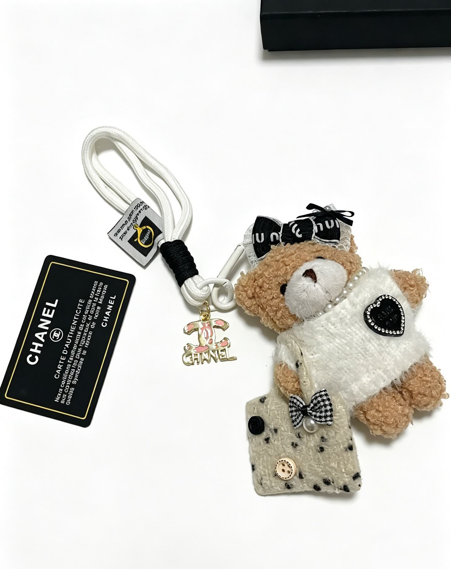 Chanel Bear Charm with Heart and Logo