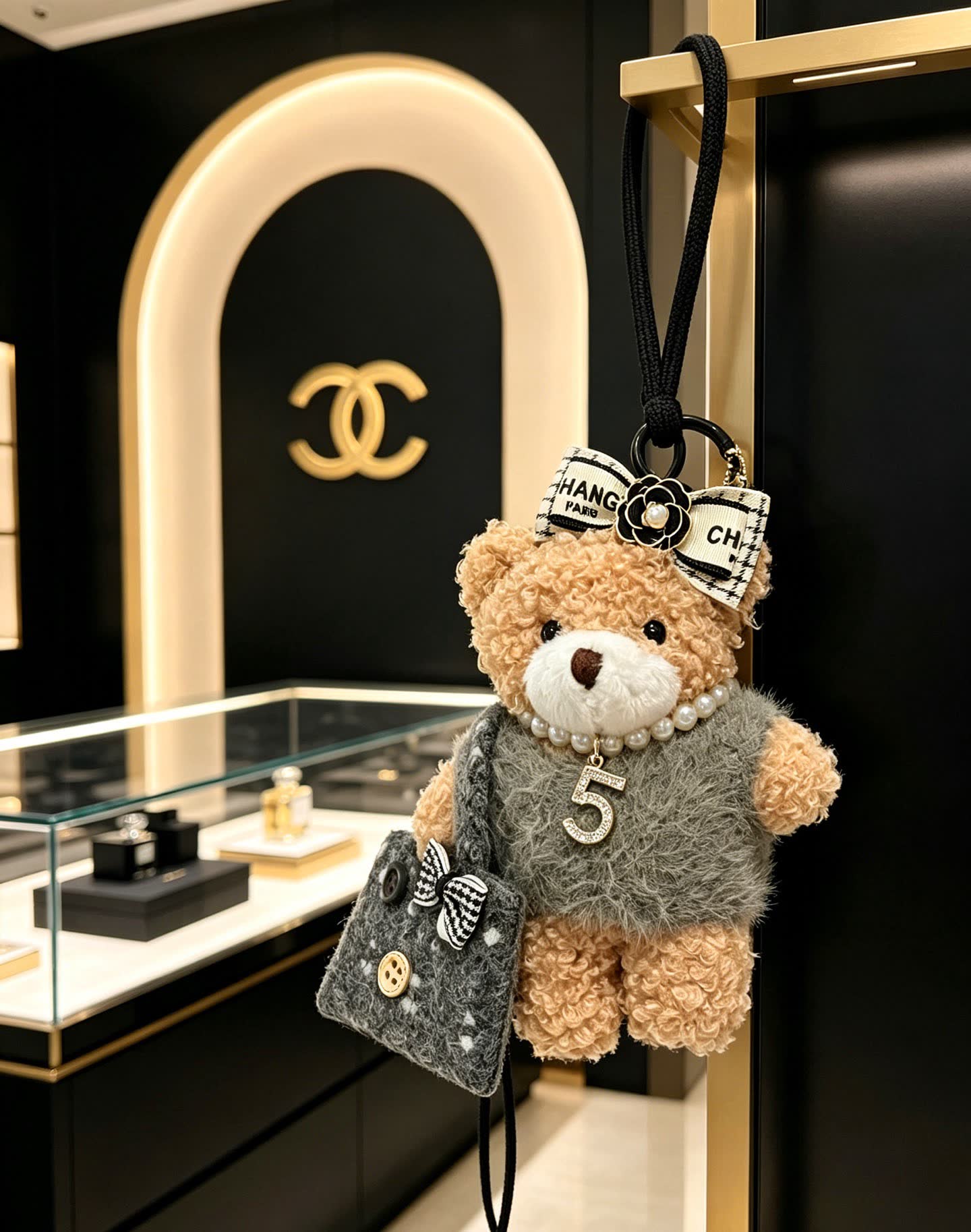Chanel Teddy Bear Keychain