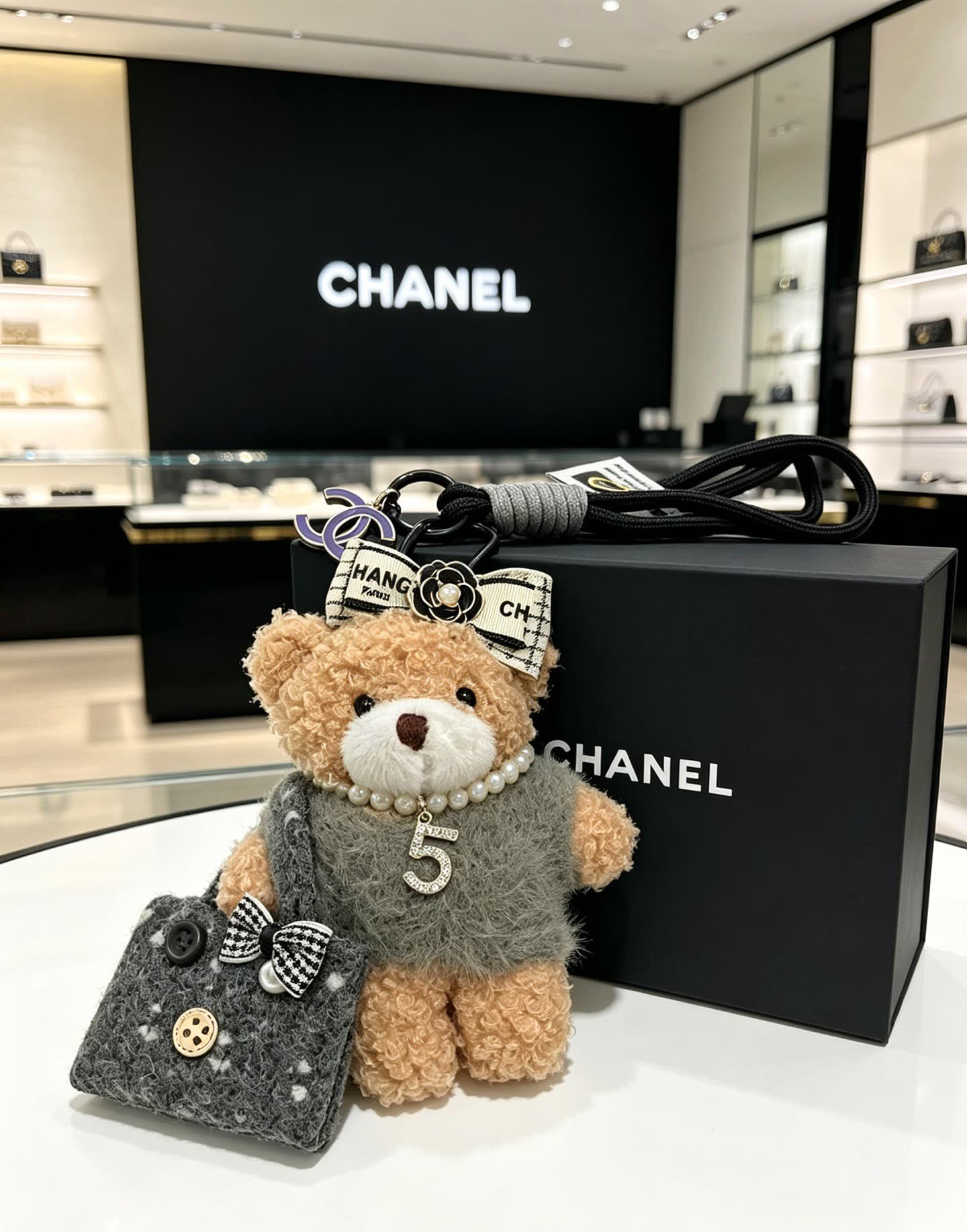 Chanel Teddy Bear Keychain