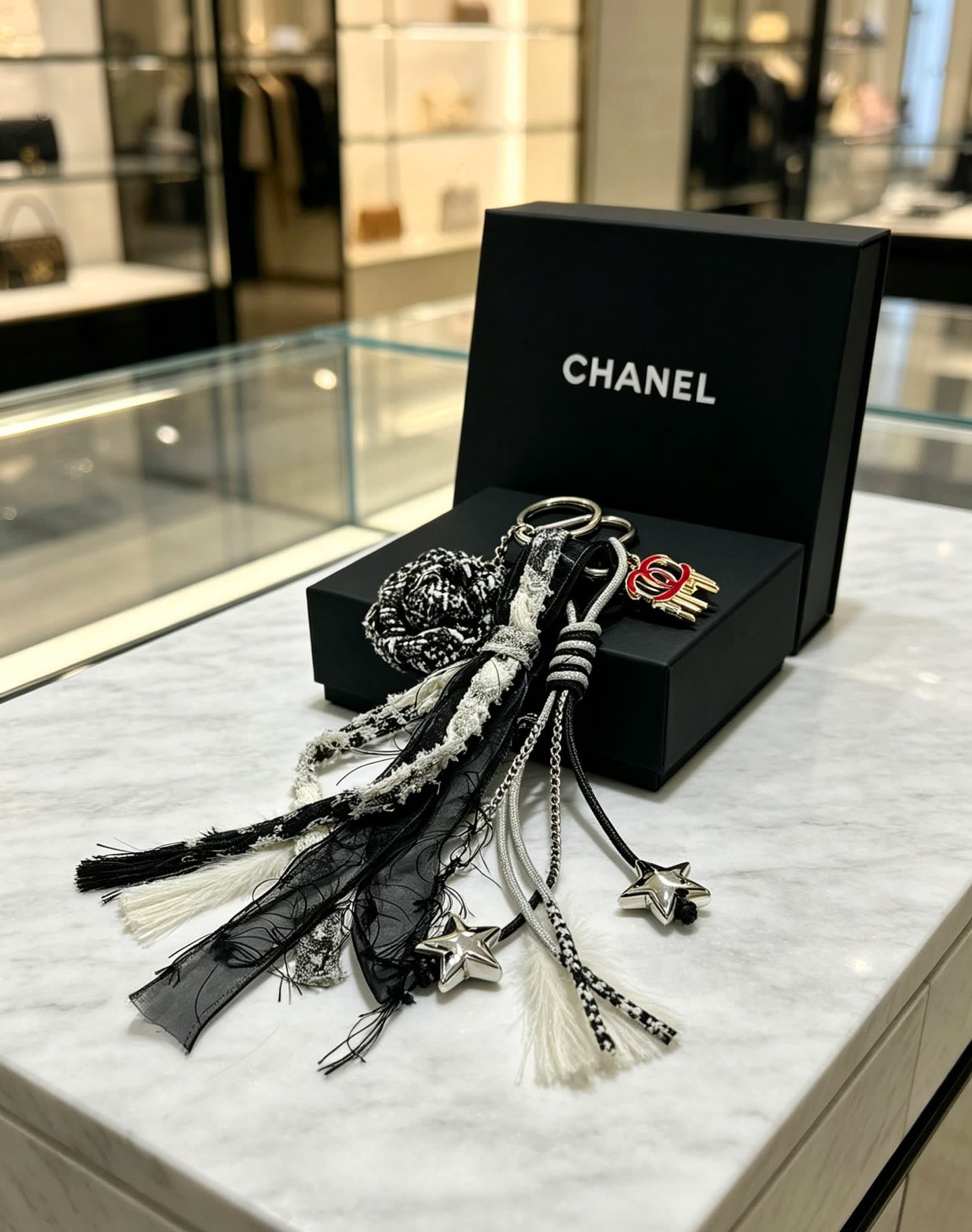 Chanel Keychain with Tassels and Stars