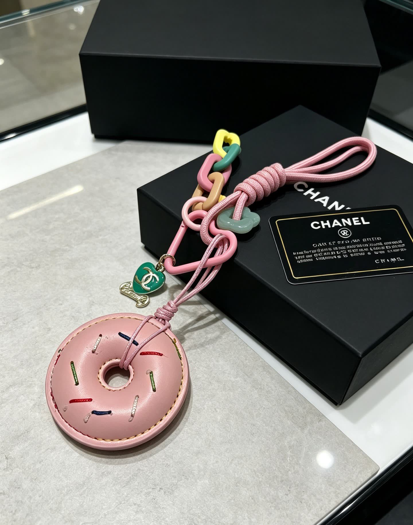 Chanel Pink Donut Keychain