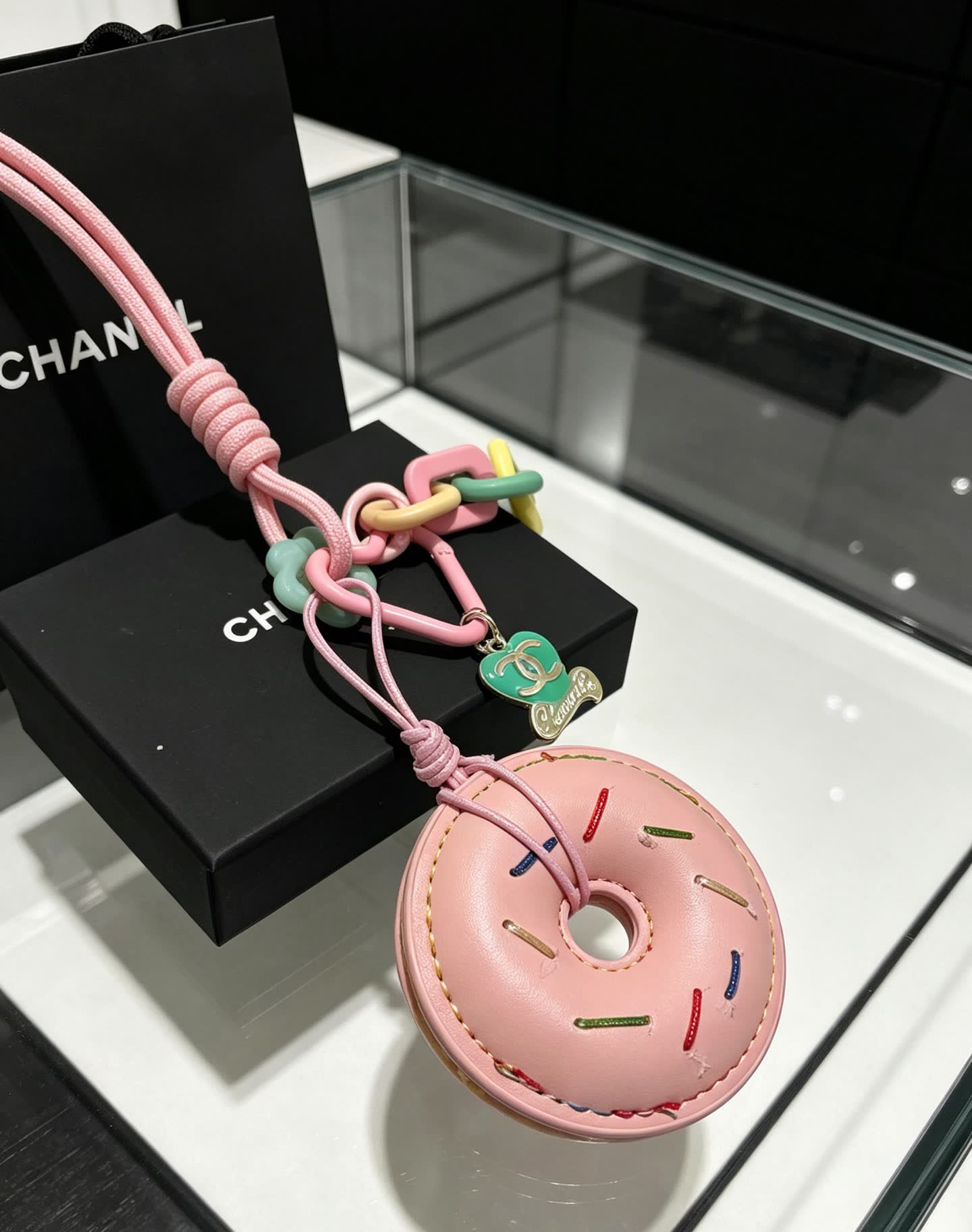 Chanel Pink Donut Keychain