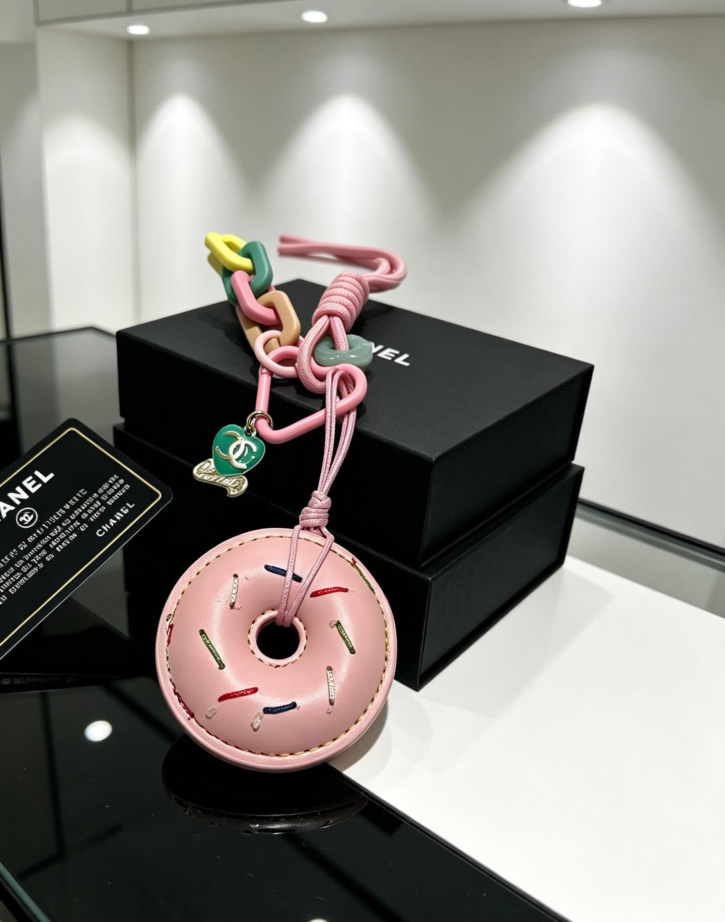 Chanel Pink Donut Keychain