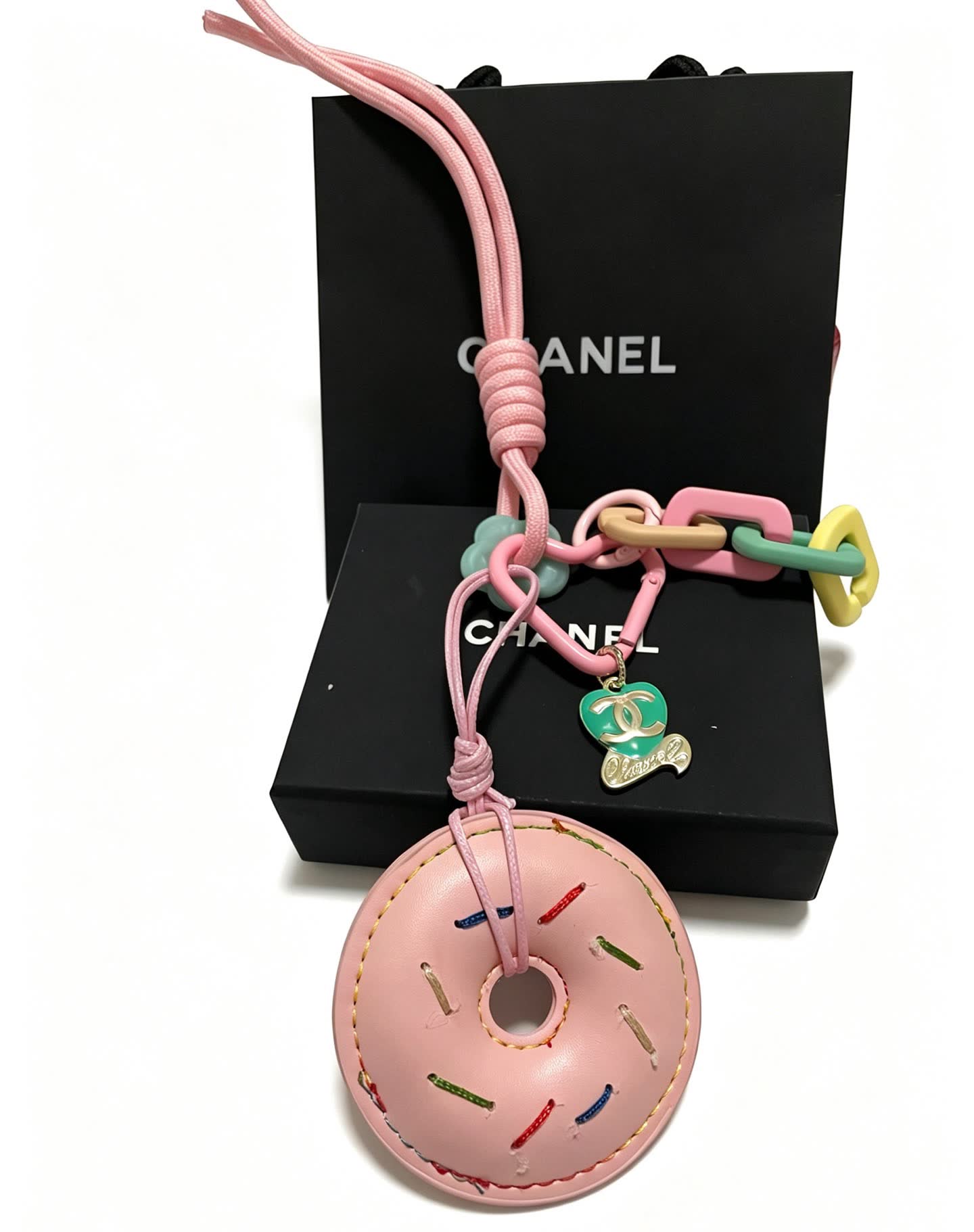 Chanel Pink Donut Keychain