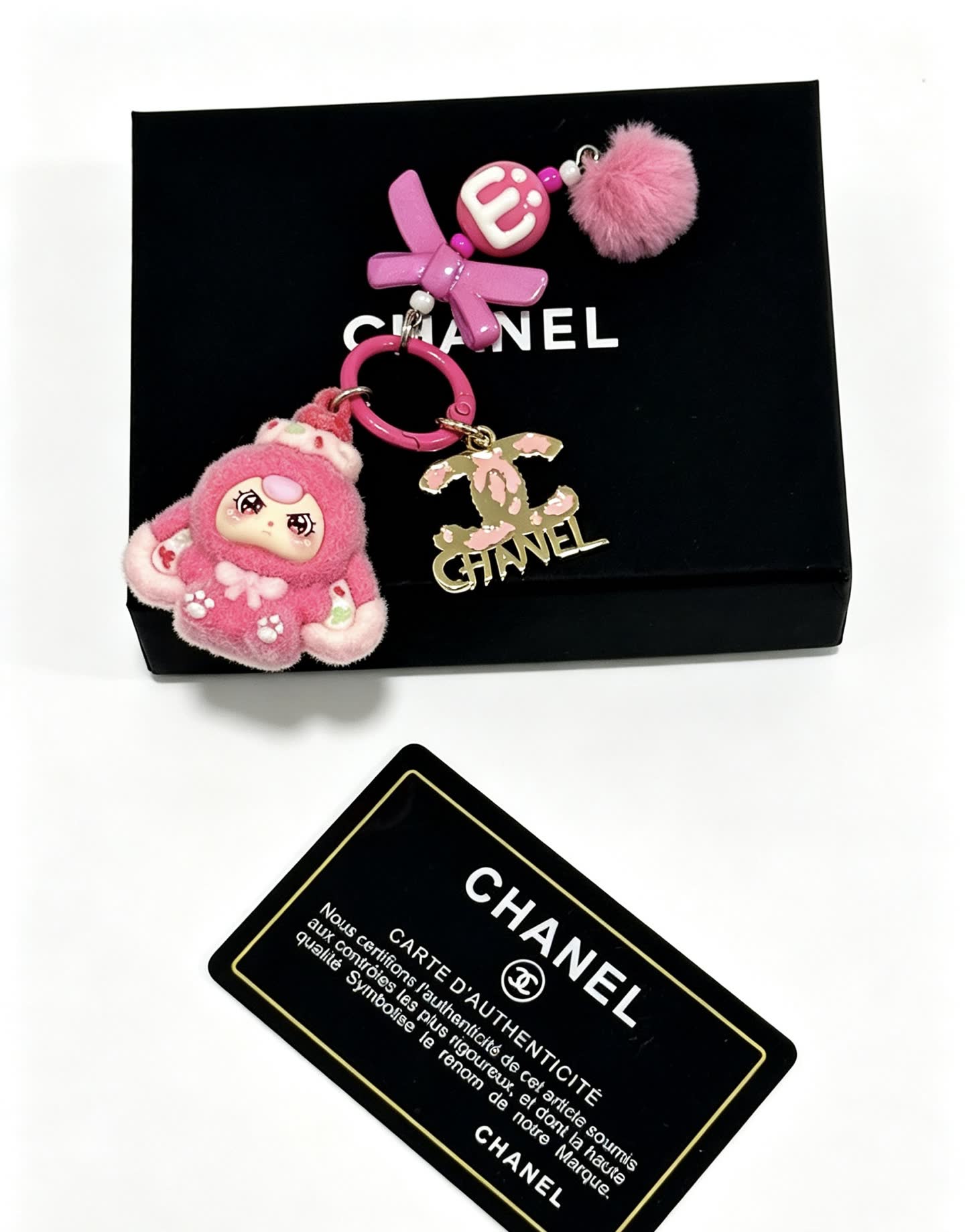 Chanel Pink Charm Keychain