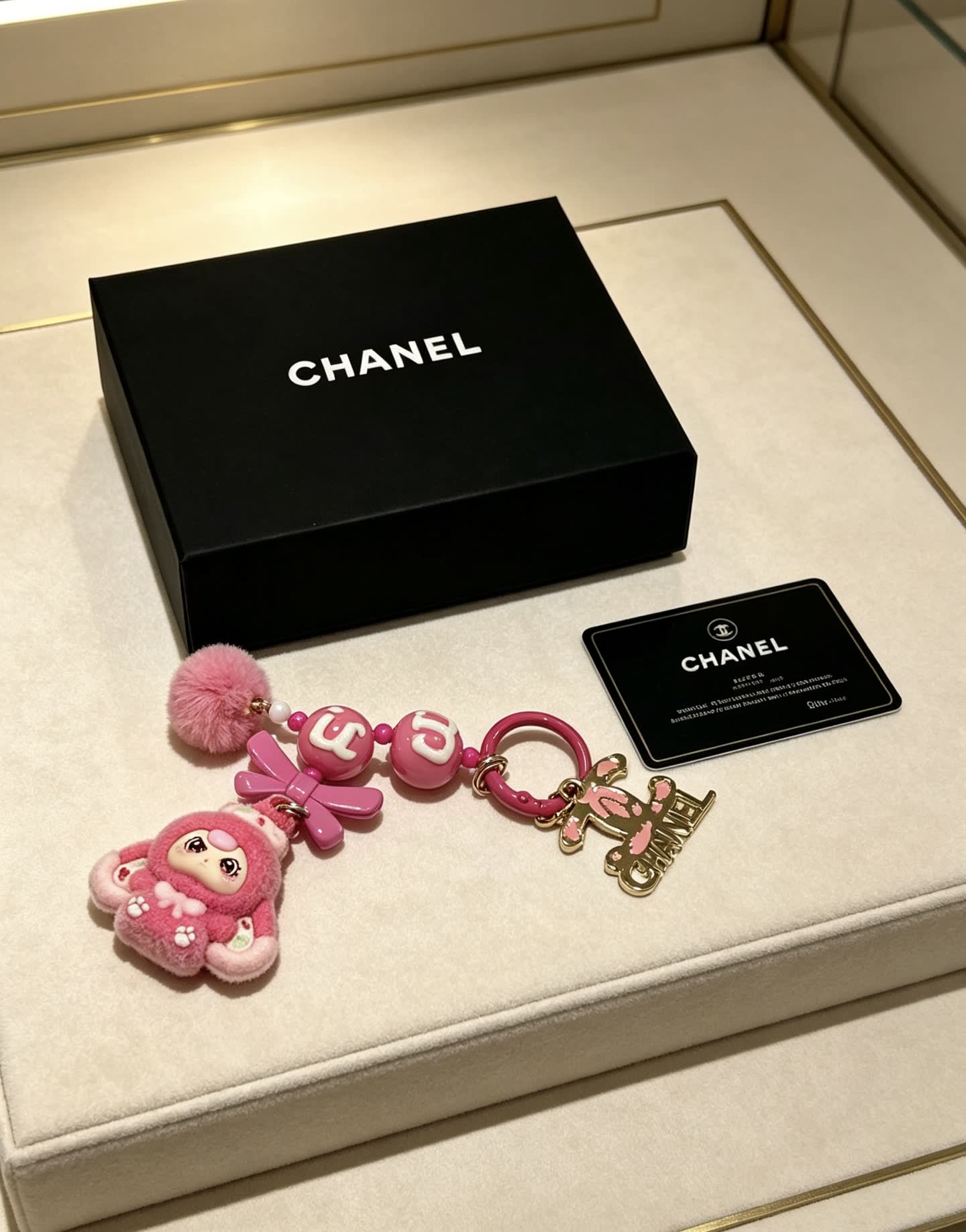Chanel Pink Charm Keychain