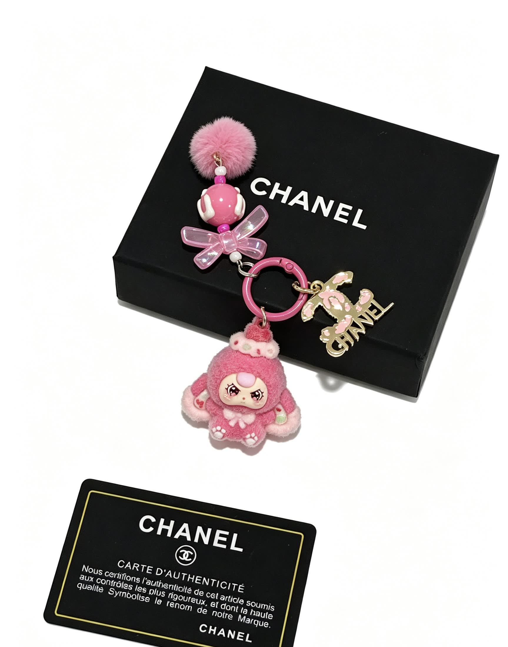 Chanel Pink Charm Keychain